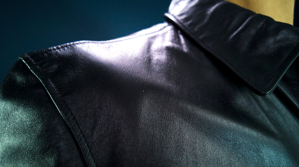 Custom Thedi Flight Aviator Highwayman Bomber Sheepskin Black Leather Jacket “L”