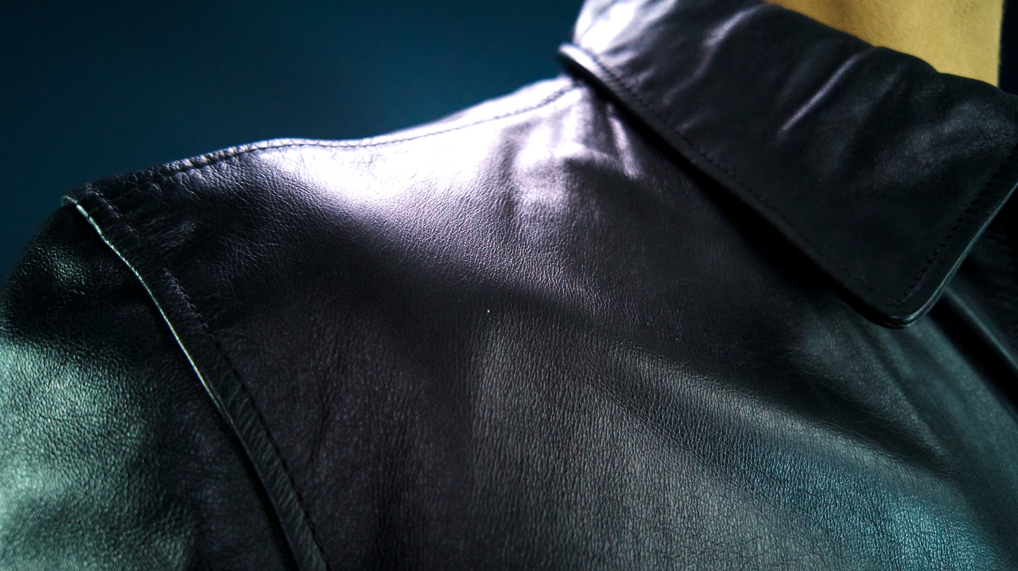 Custom Thedi Flight Aviator Highwayman Bomber Sheepskin Black Leather Jacket “L”