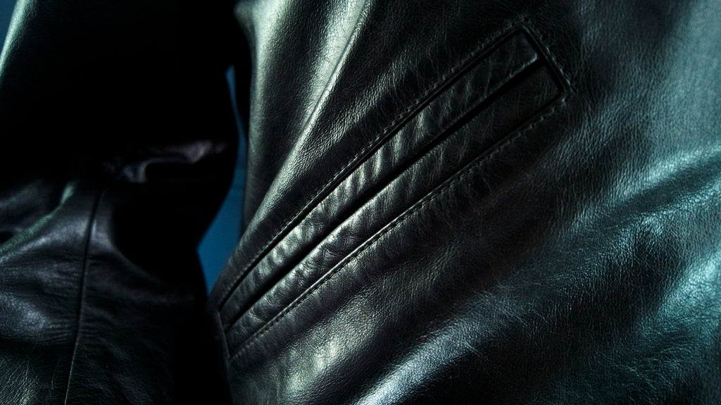 Custom Thedi Flight Aviator Highwayman Bomber Sheepskin Black Leather Jacket “L”