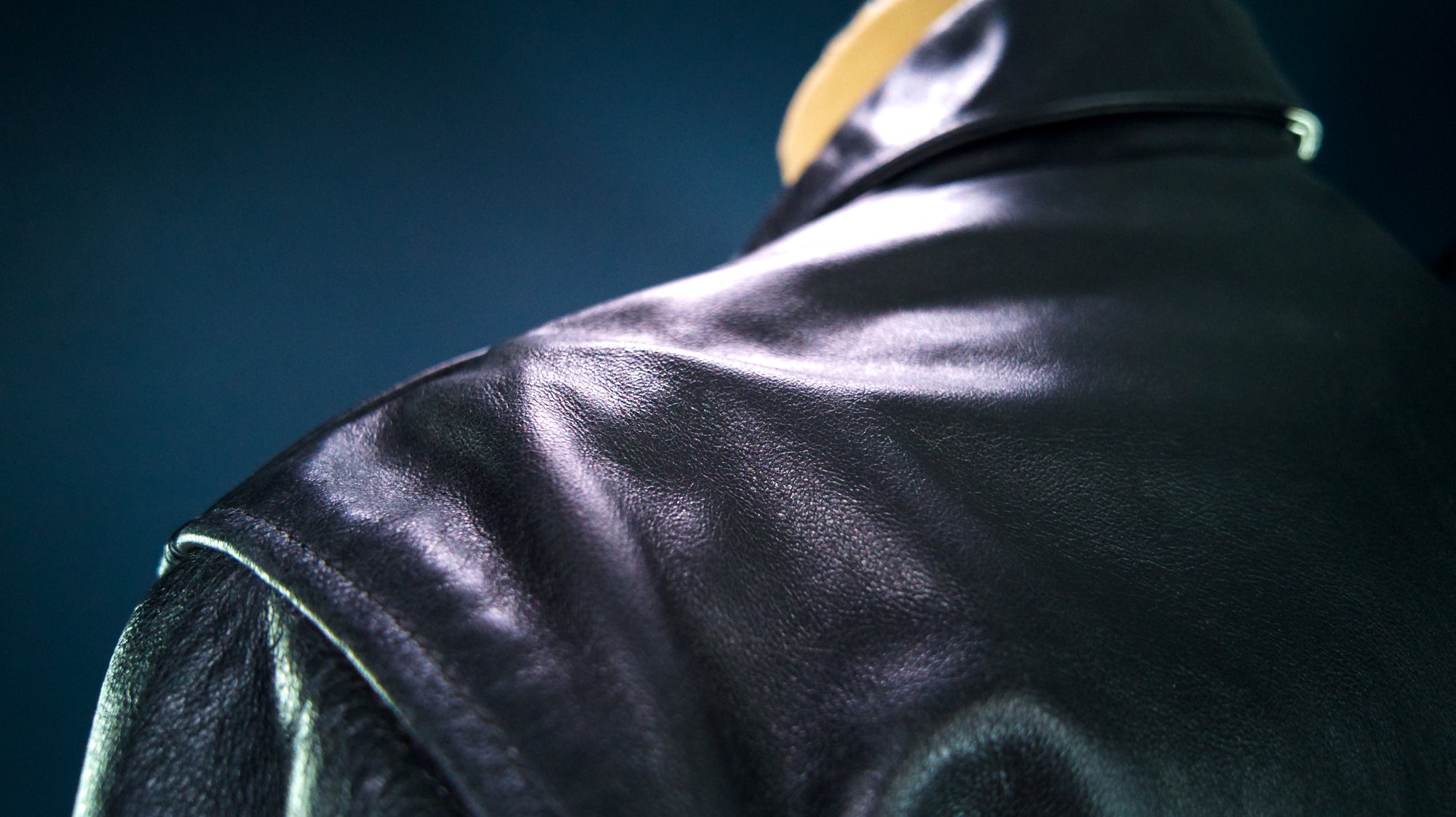 Custom Thedi Flight Aviator Highwayman Bomber Sheepskin Black Leather Jacket “L”