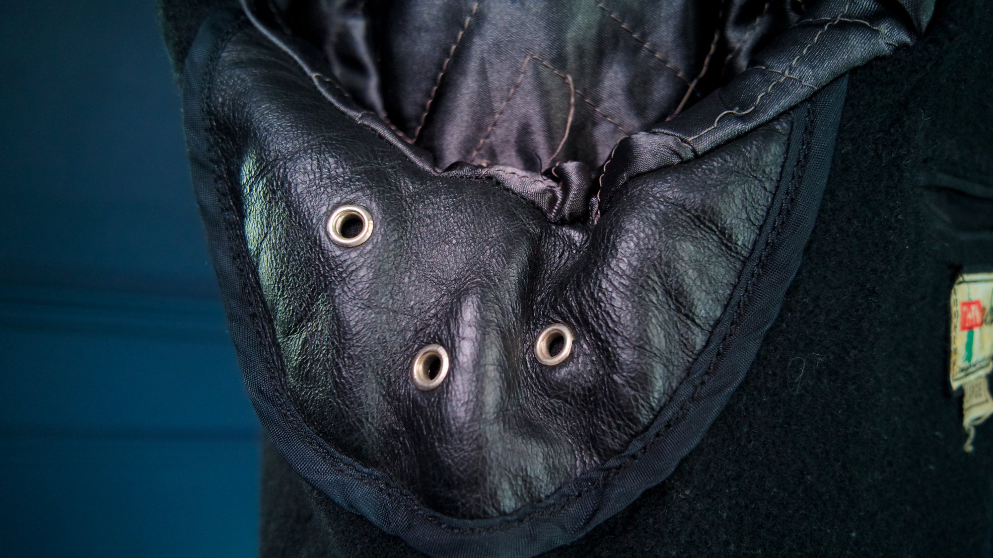 Custom Thedi Flight Aviator Highwayman Bomber Sheepskin Black Leather Jacket “L”