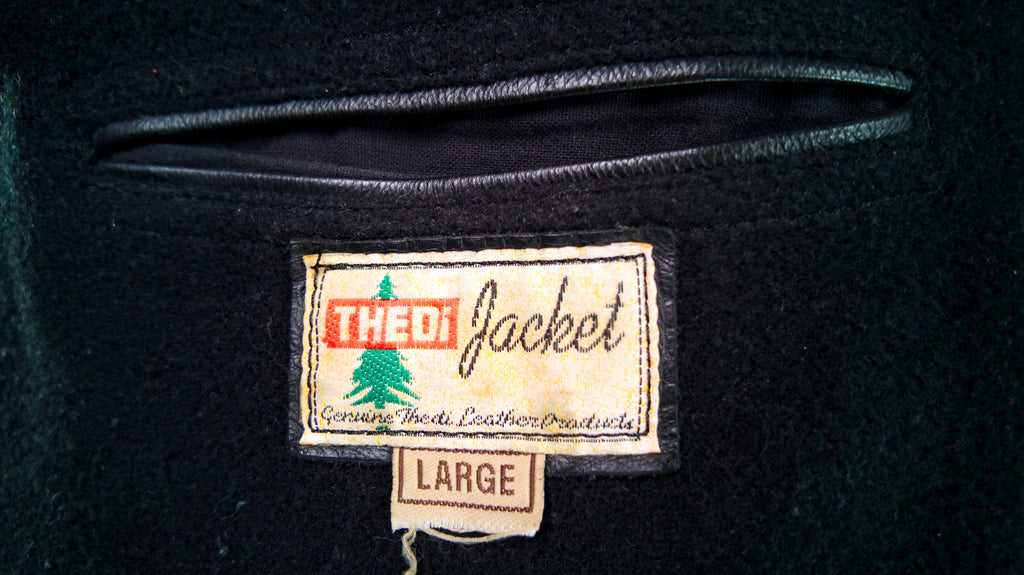 Custom Thedi Flight Aviator Highwayman Bomber Sheepskin Black Leather Jacket “L”