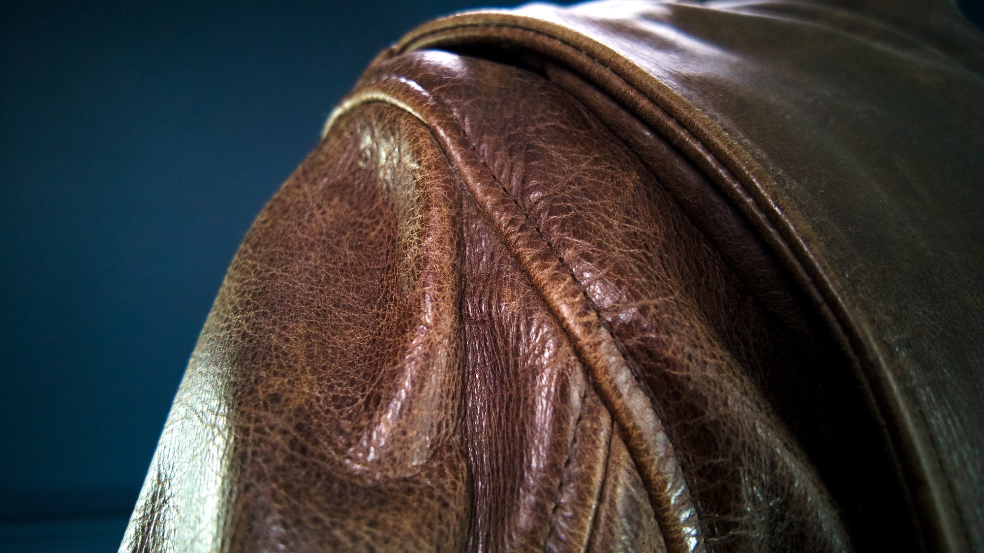 Custom Thedi 30s-Style Highwayman Single Rider Brown Buffalo Leather Jacket “L”