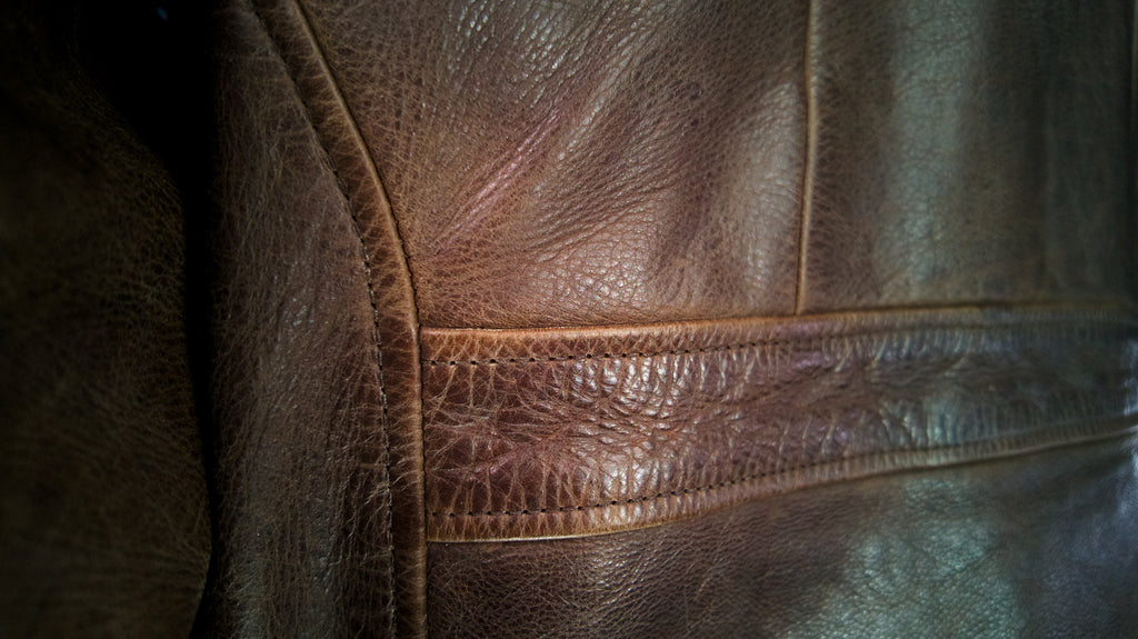 Custom Thedi 30s-Style Highwayman Single Rider Brown Buffalo Leather Jacket “L”