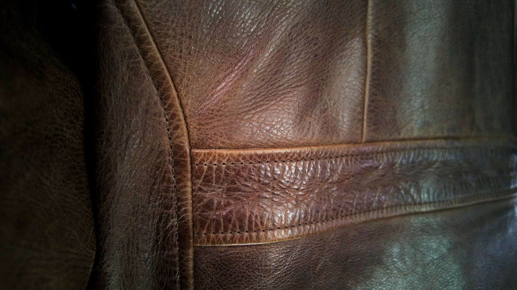 Custom Thedi 30s-Style Highwayman Single Rider Brown Buffalo Leather Jacket “L”