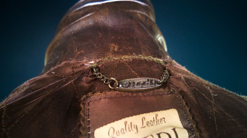 Custom Thedi 30s-Style Highwayman Single Rider Brown Buffalo Leather Jacket “L”