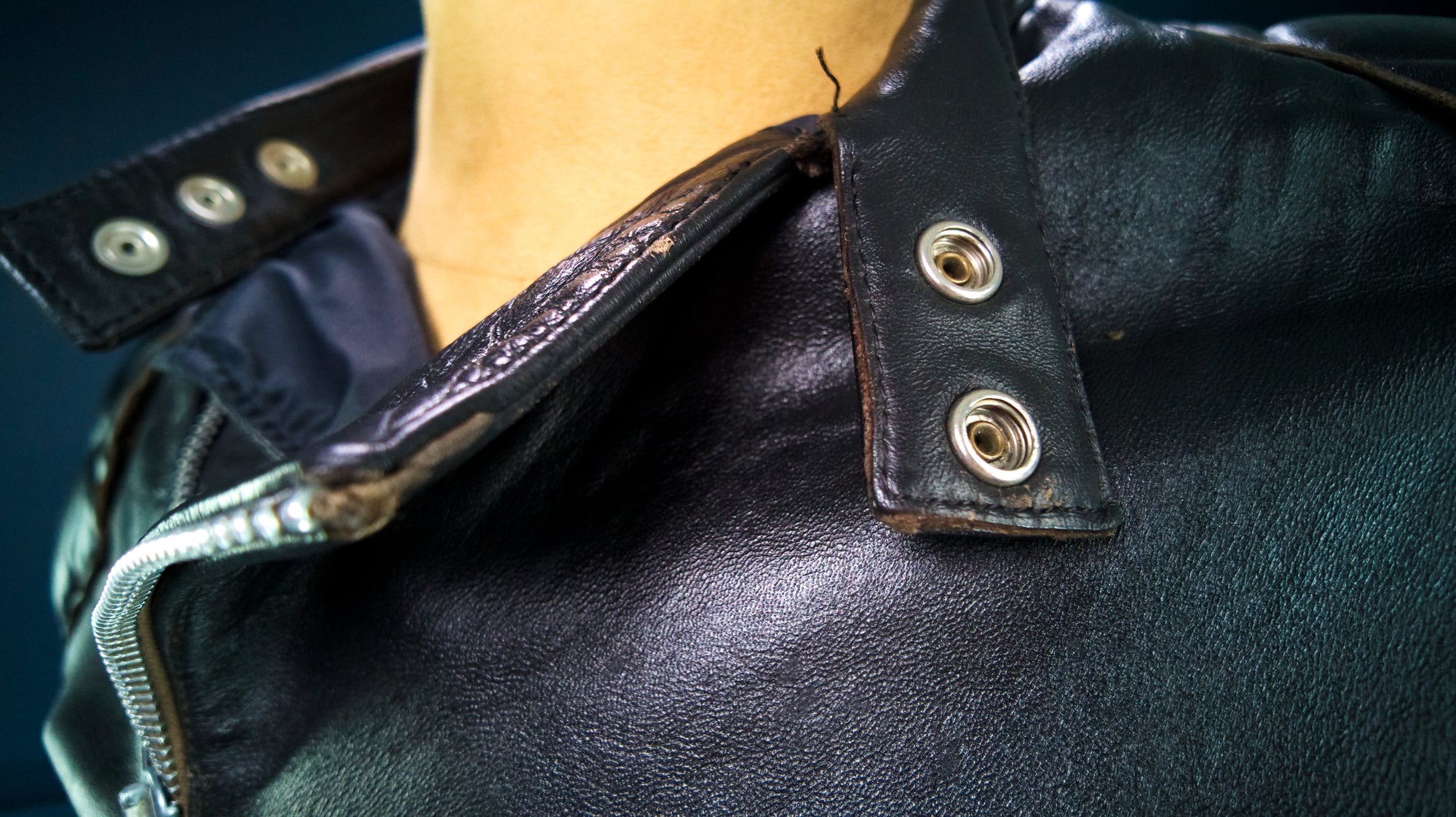 Vintage 1970s TT Leathers British Sheepskin Black Racer Biker Leather Jacket “M”