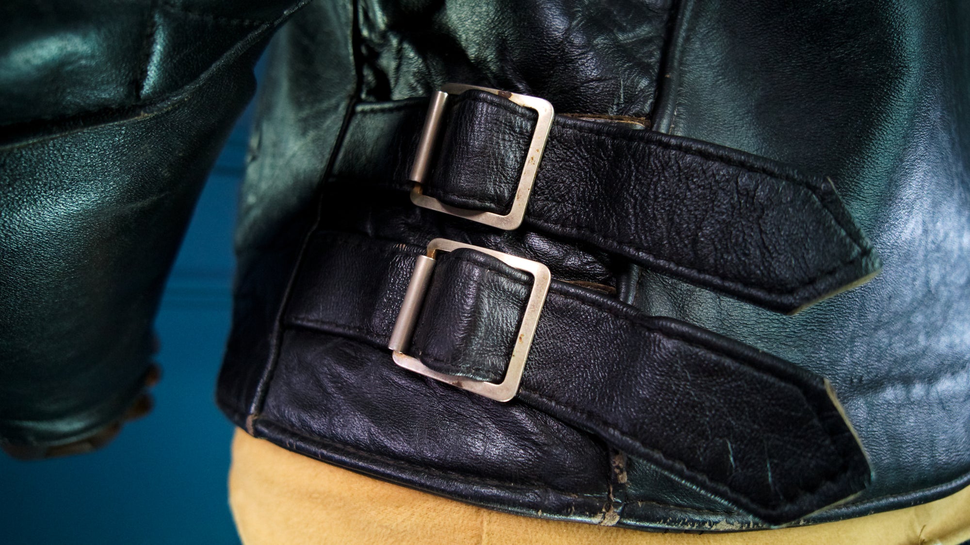 Vintage 1970s TT Leathers British Sheepskin Black Racer Biker Leather Jacket “M”