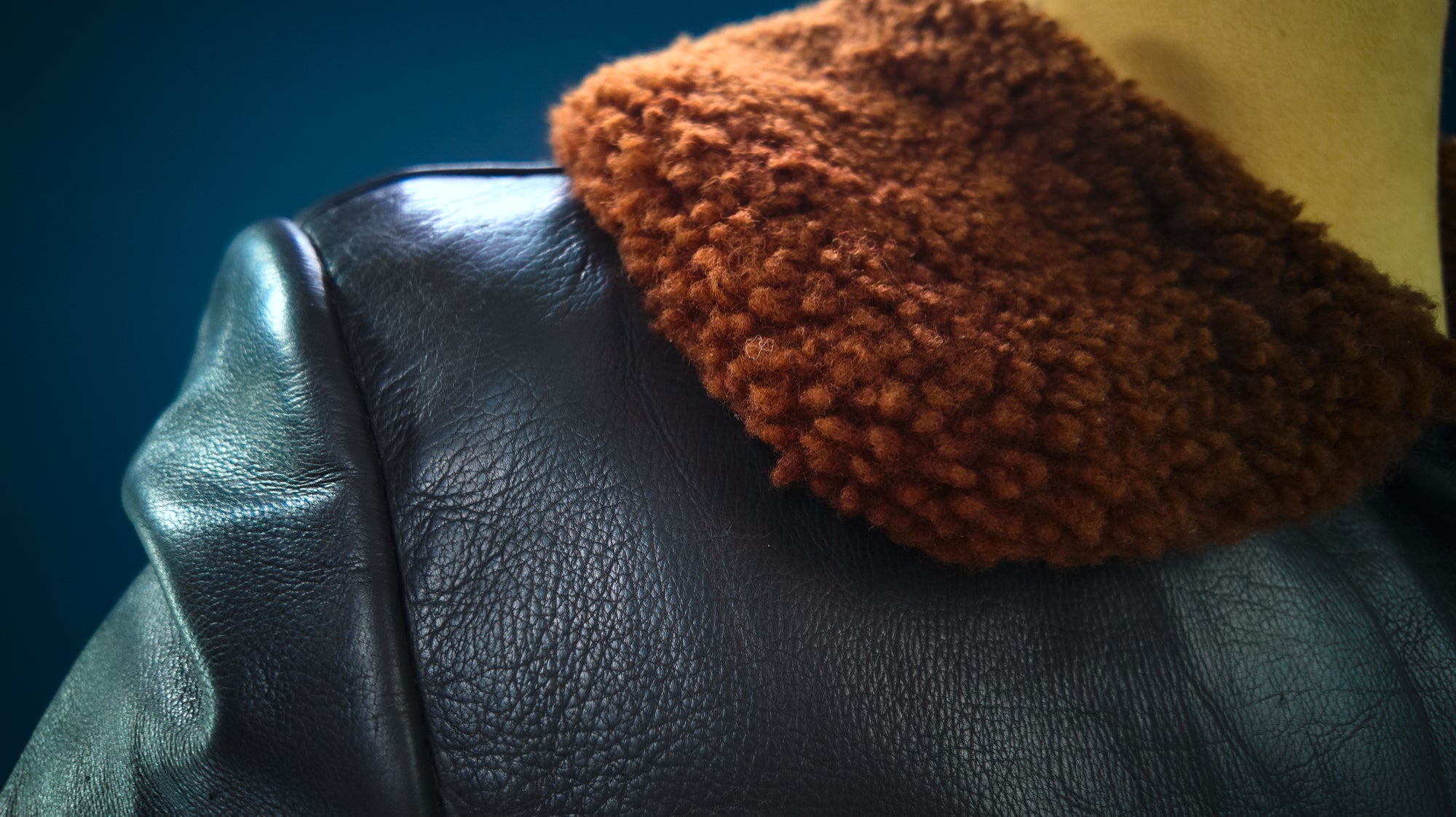 Vintage 1950s Cold War Czech Flight Aviator Bomber Leather Jacket Fur Collar “L”