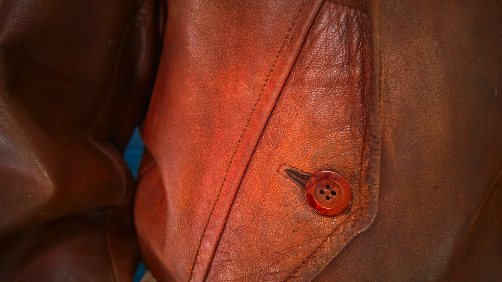 Vintage 1920s Interwar British Flight Bomber Aviator Cossack Leather Jacket “M”