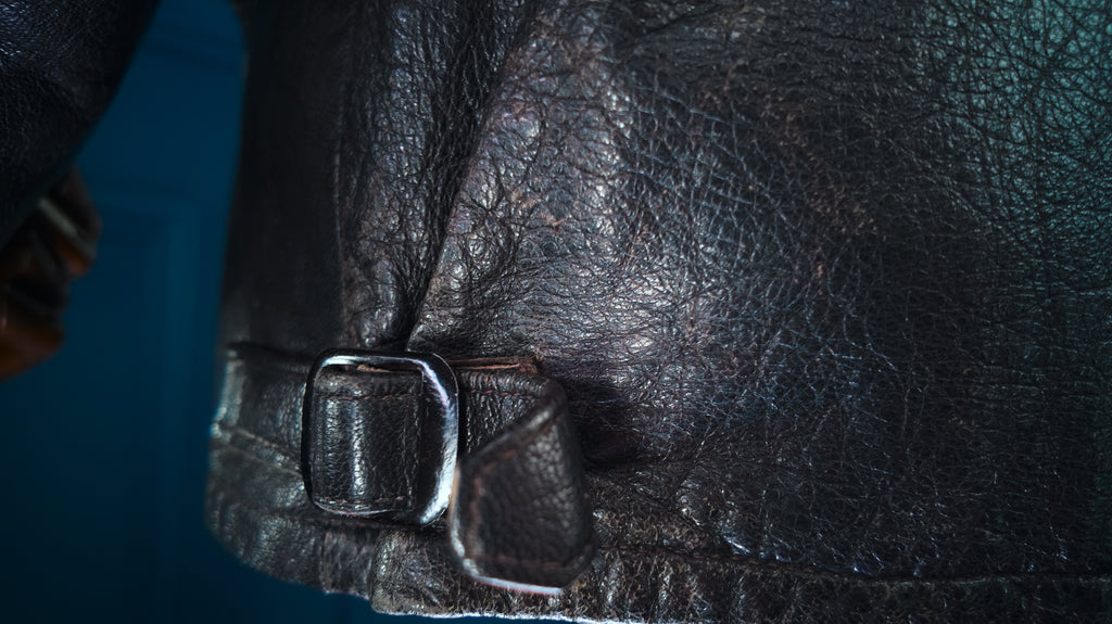 Vintage 1950s Swedish Goatskin Single Rider Biker Highwayman Leather Jacket “M”