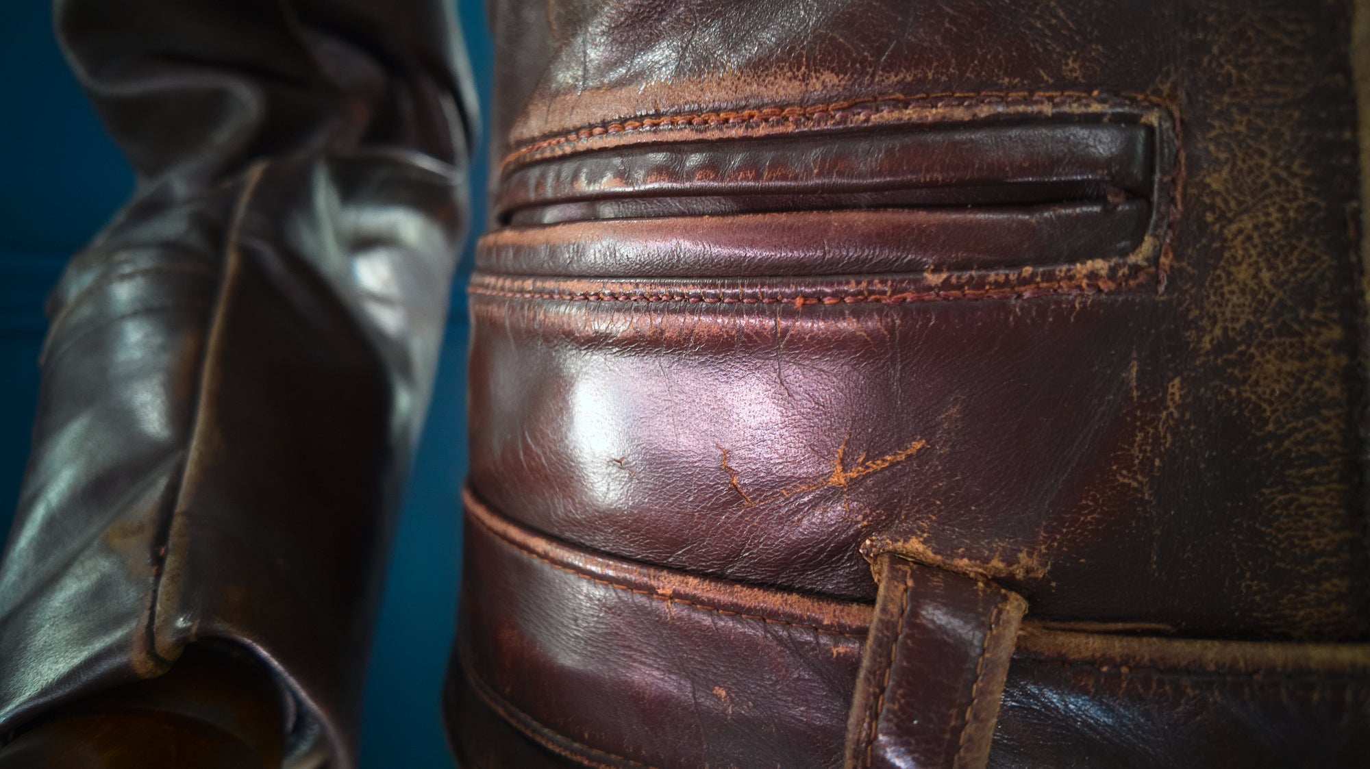 Vintage 1950s West German Calfskin Aviator Flight Biker Rider Leather Jacket “S”