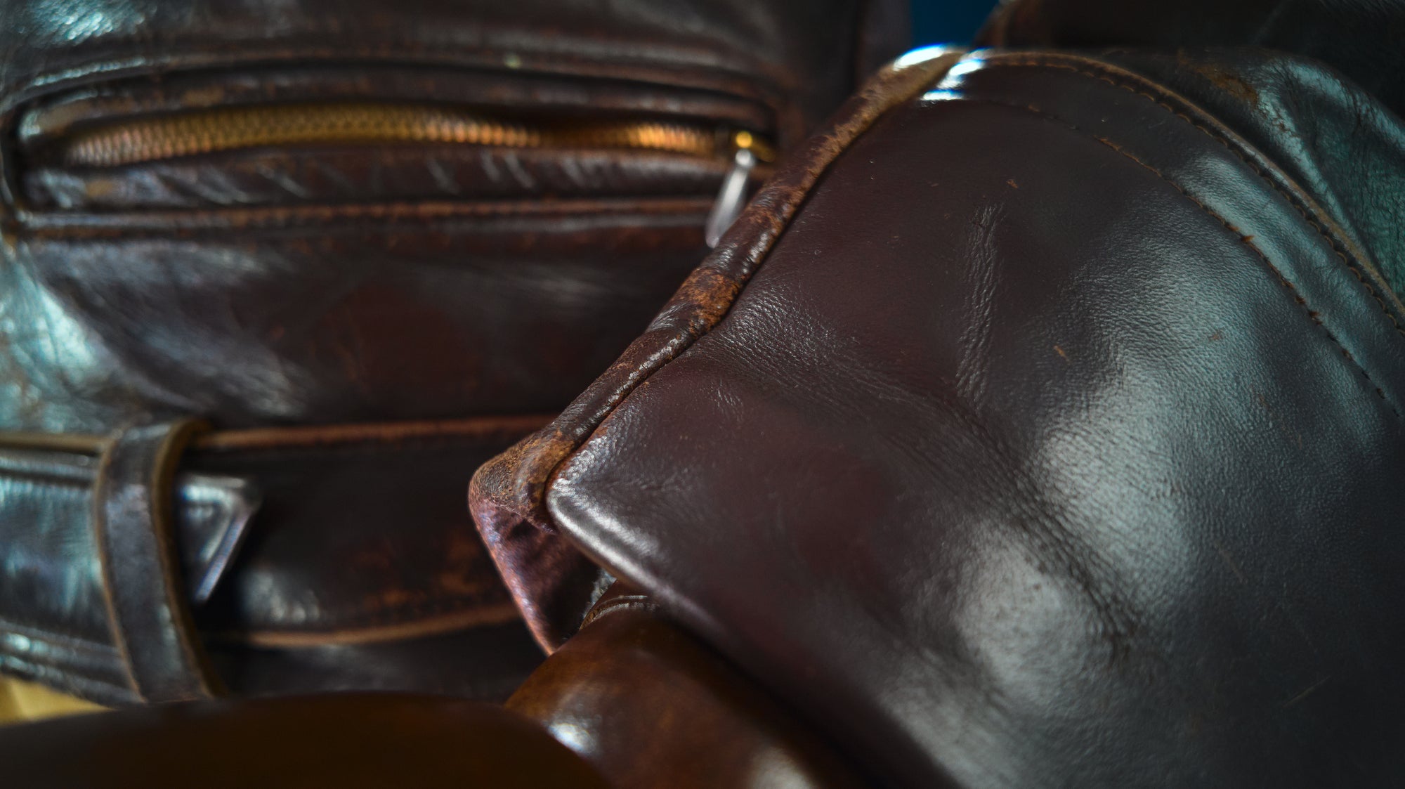 Vintage 1950s West German Calfskin Aviator Flight Biker Rider Leather Jacket “S”