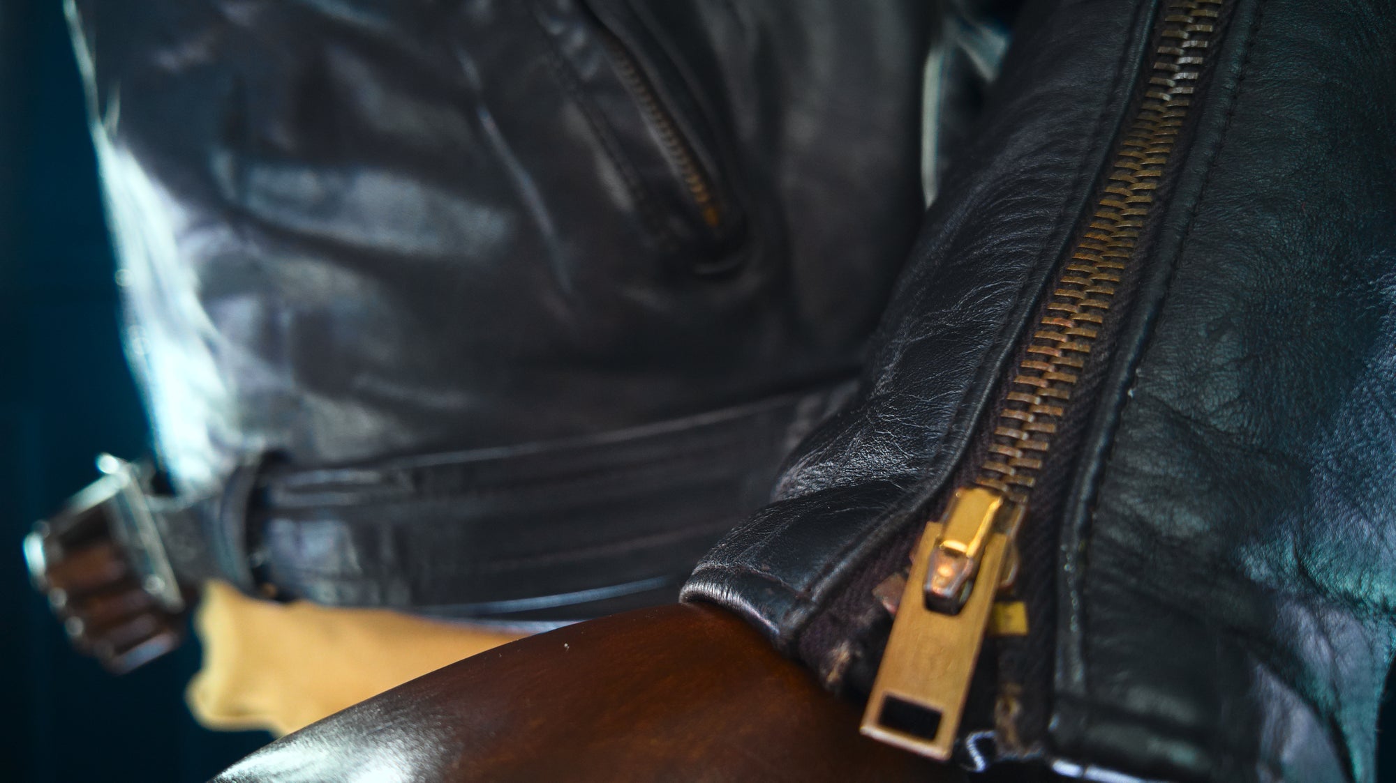 Vintage 1960s Australian Kangaroo Hide Biker Motorcycle Rider Leather Jacket “M”