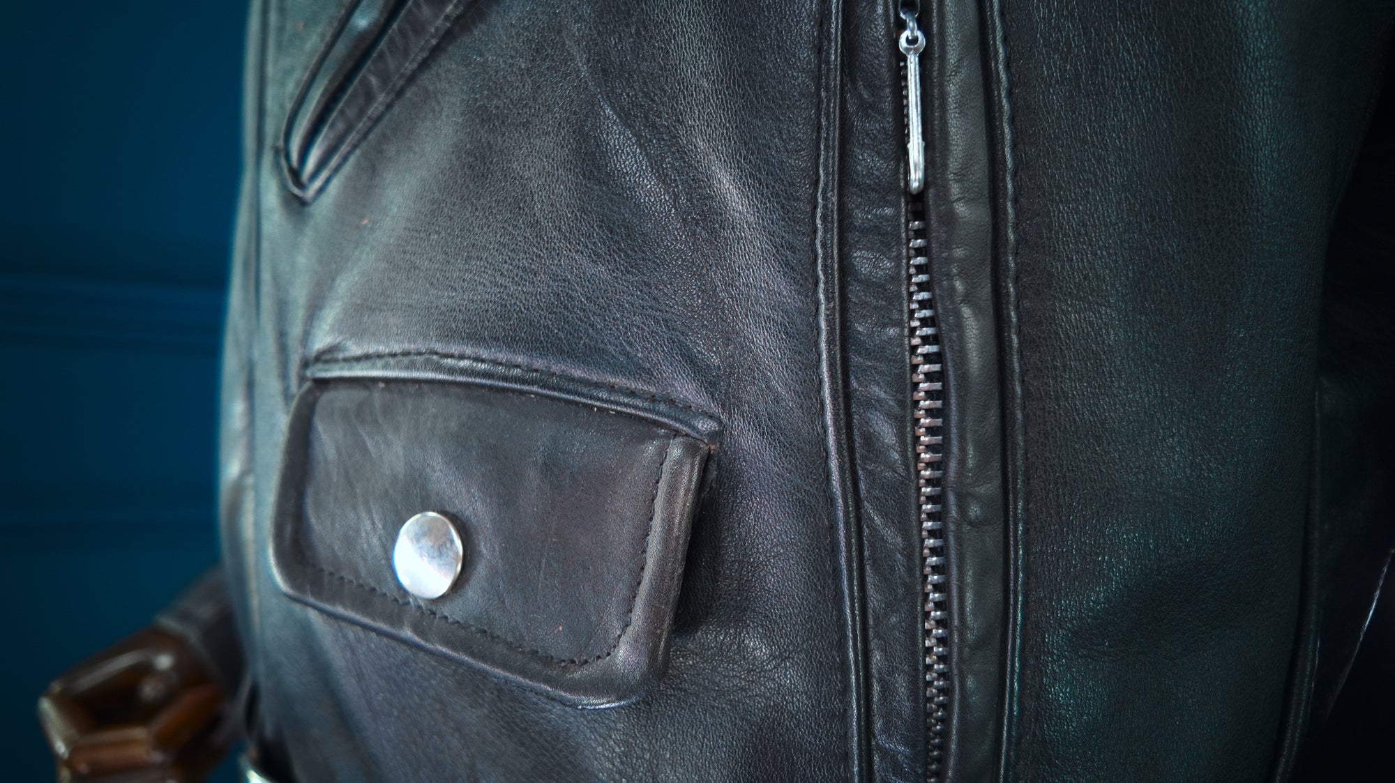 Vintage 1960s Montgomery Ward Biker Motorcycle Brando Rider Leather Jacket “L”