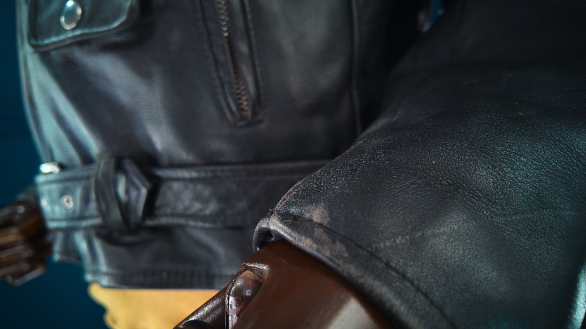 Vintage 1960s Montgomery Ward Biker Motorcycle Brando Rider Leather Jacket “L”