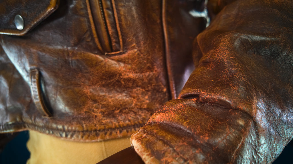 Vintage 1960s American Brown Steerhide Distressed Biker Rider Leather Jacket “L”