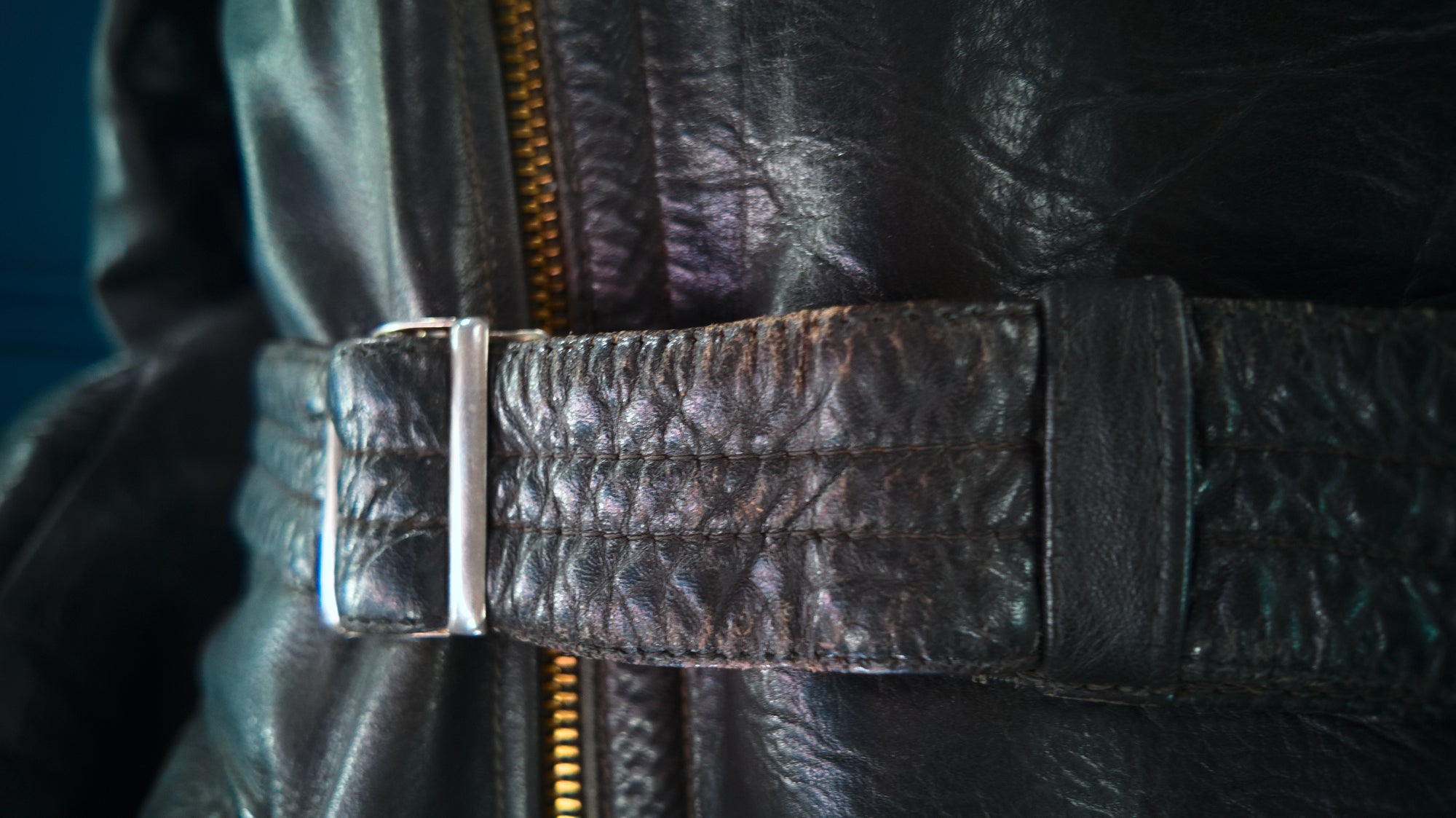 Vintage 1950s West German Police Border Patrol Biker Dispatch Leather Jacket “M”