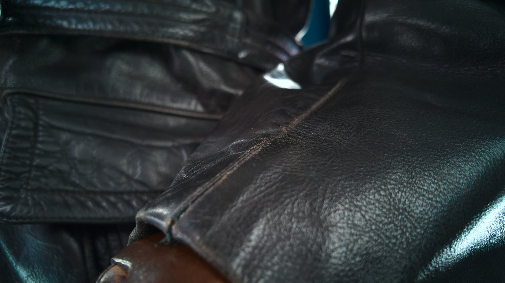 Vintage 1950s West German Police Border Patrol Biker Dispatch Leather Jacket “M”