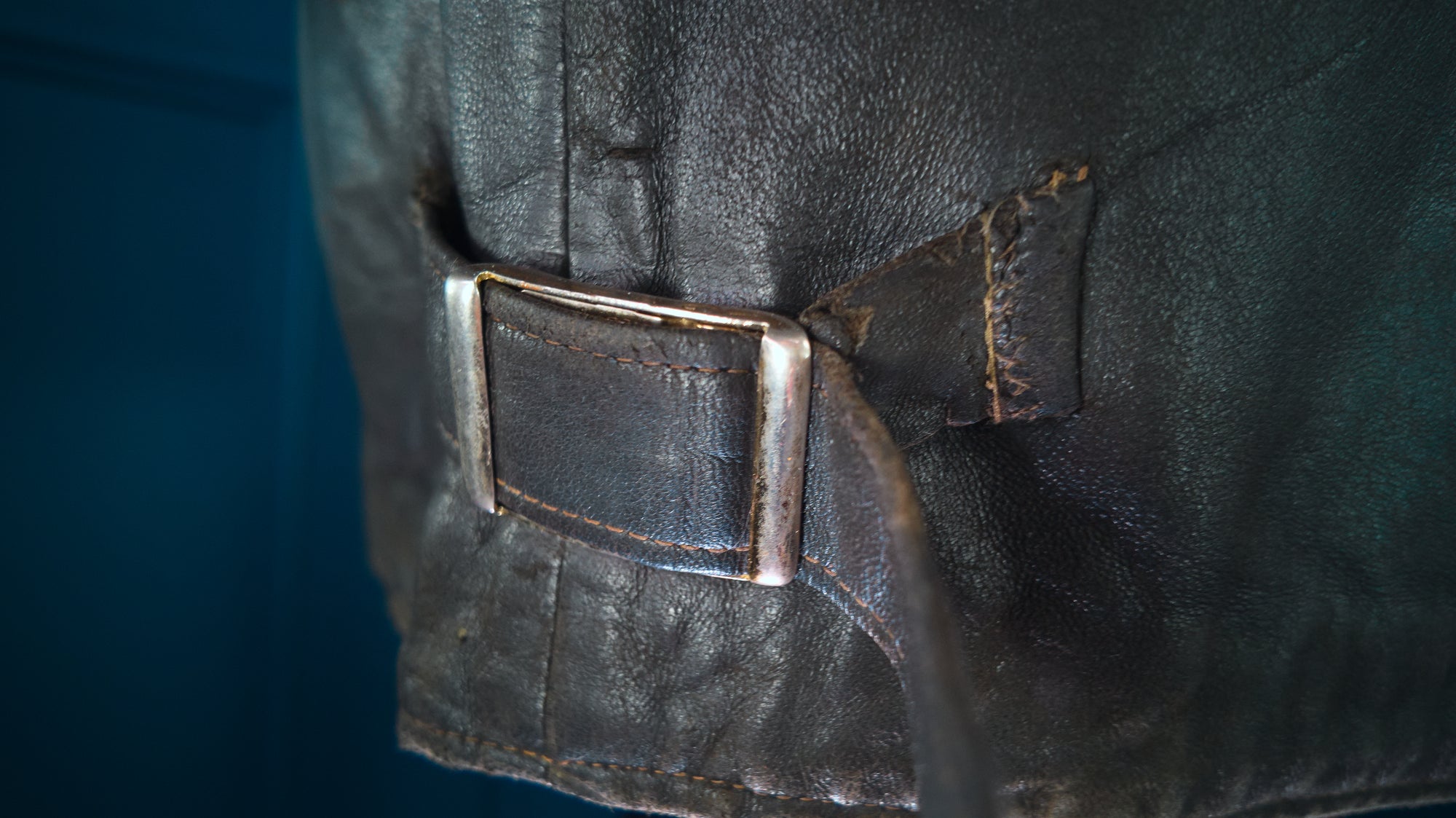 Vintage 1960s West German Grey Cold War Civil Service Rider Leather Jacket “L”