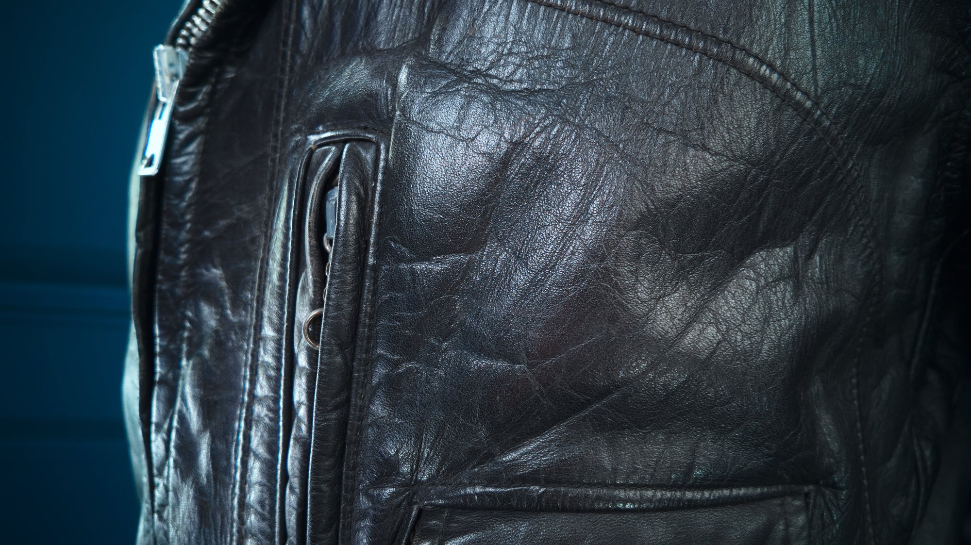 Vintage 1960s Sears Oakbrook Steerhide D Pocket Biker Moto Leather Jacket “M”