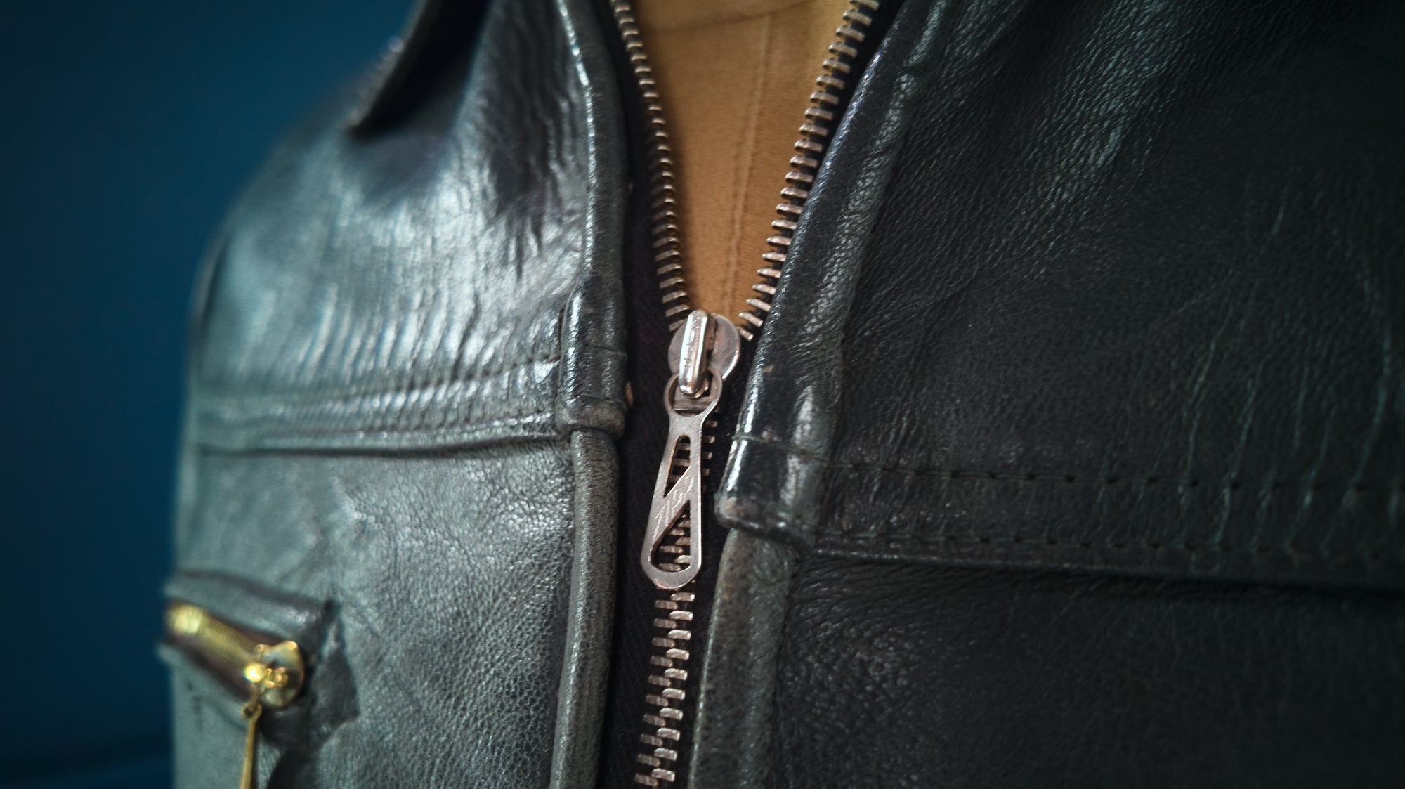 Vintage 1940s German Goatskin Belted Biker Motoring Coat Leather Jacket “M”