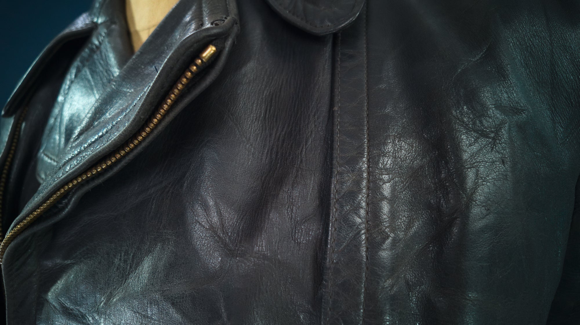 Vintage 1950s West German Steerhide Border Police Dispatch Leather Jacket “M”