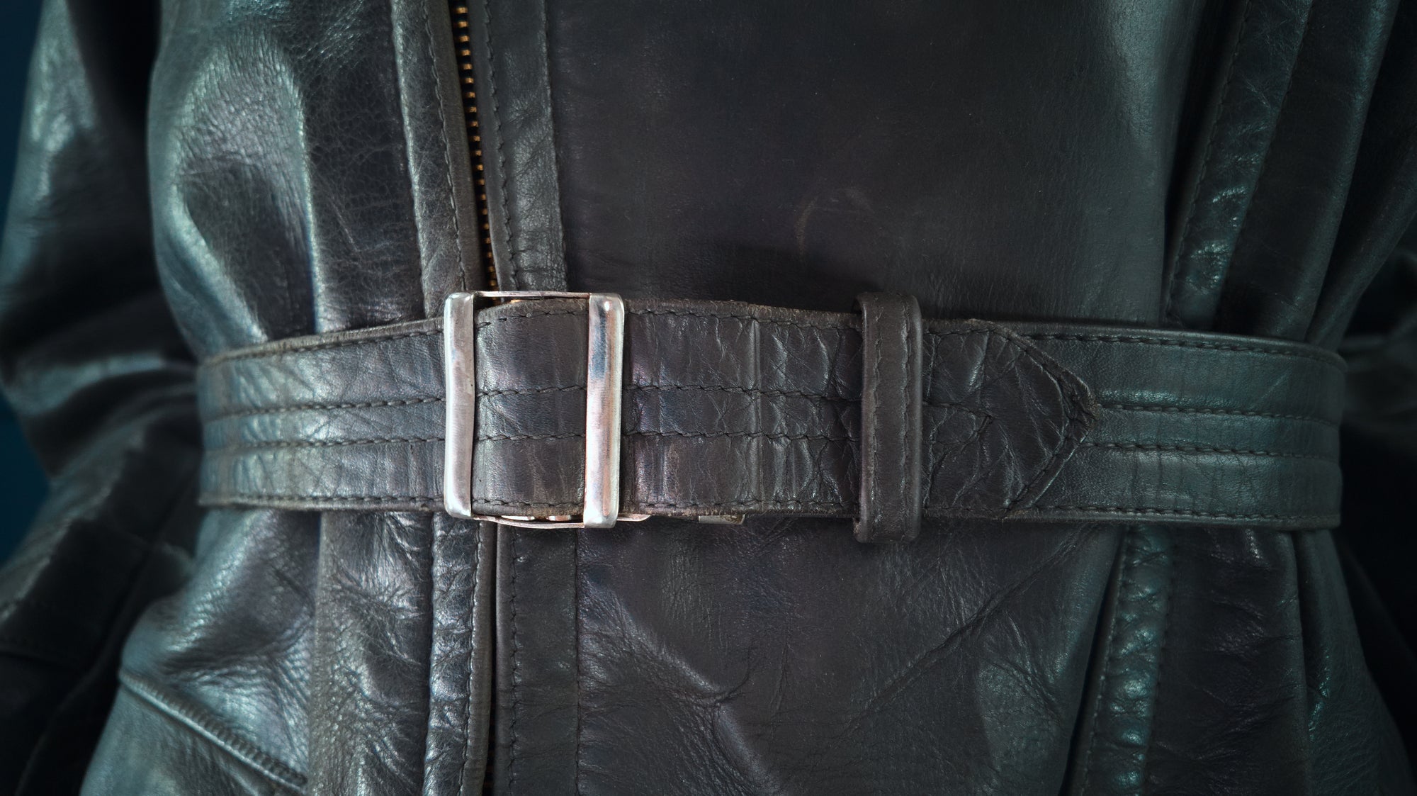 Vintage 1950s West German Steerhide Border Police Dispatch Leather Jacket “M”