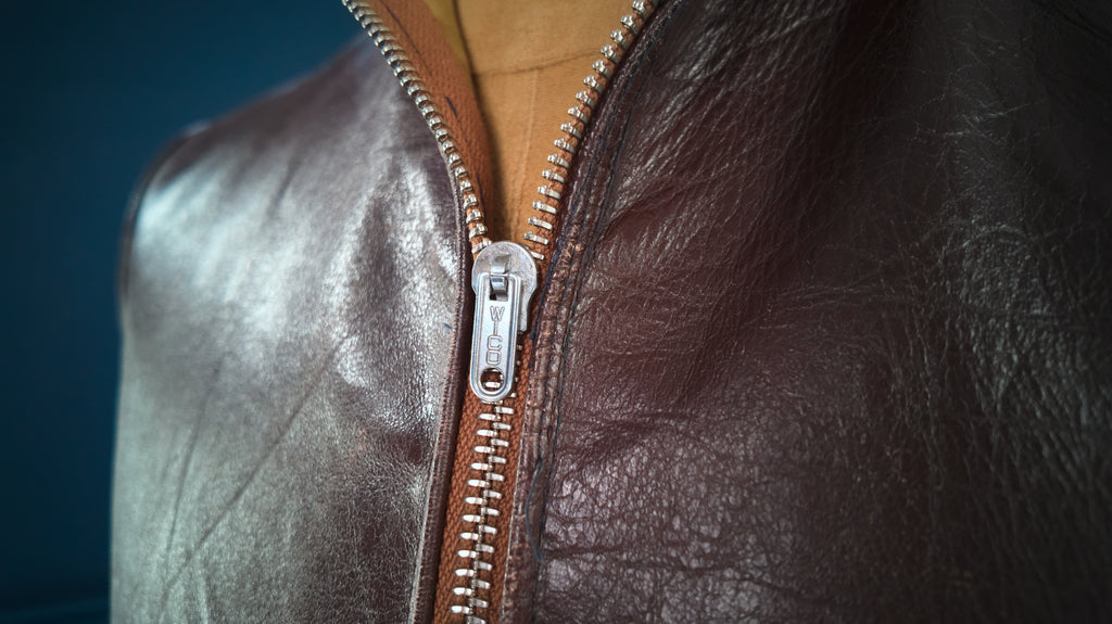 Vintage 1940s Czech Calfskin Windbreaker Flight Campus Leather Jacket “M”