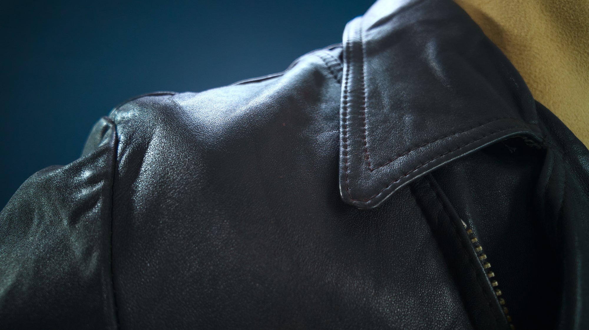 Vintage 1950s West German Lambskin Aviator Biker Flight Black Leather Jacket “M”