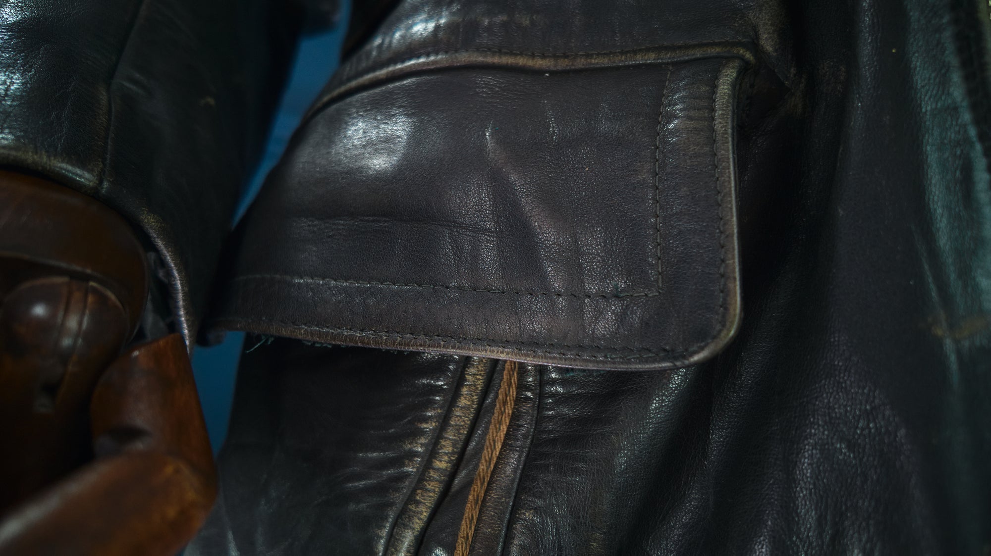 Vintage 1950s West German Horsehide Border Police Biker Dispatch Leather Jacket