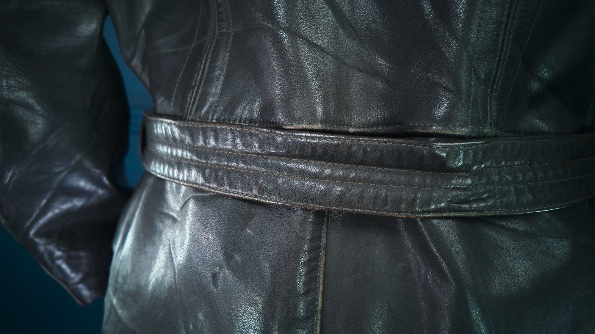 Vintage 1950s West German Horsehide Border Police Biker Dispatch Leather Jacket