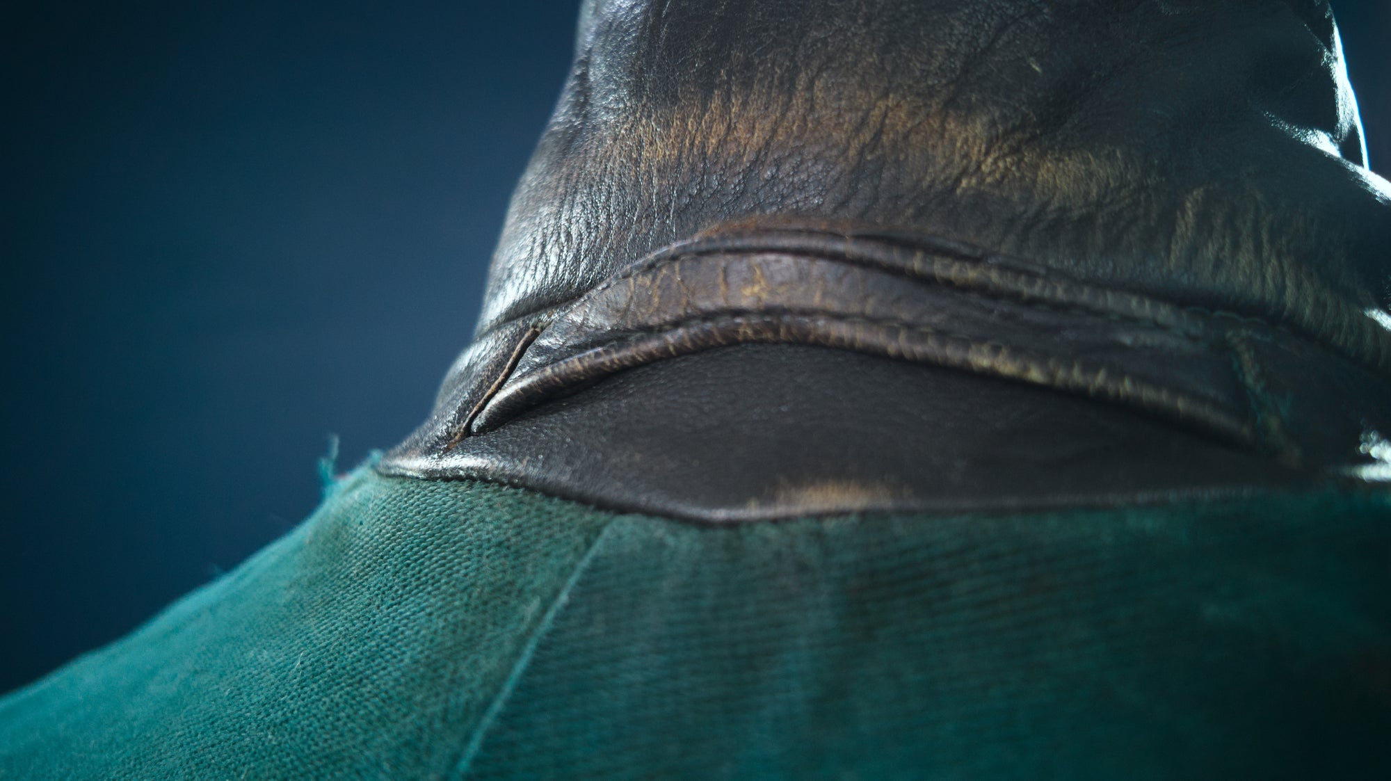 Vintage 1950s West German Horsehide Border Police Biker Dispatch Leather Jacket