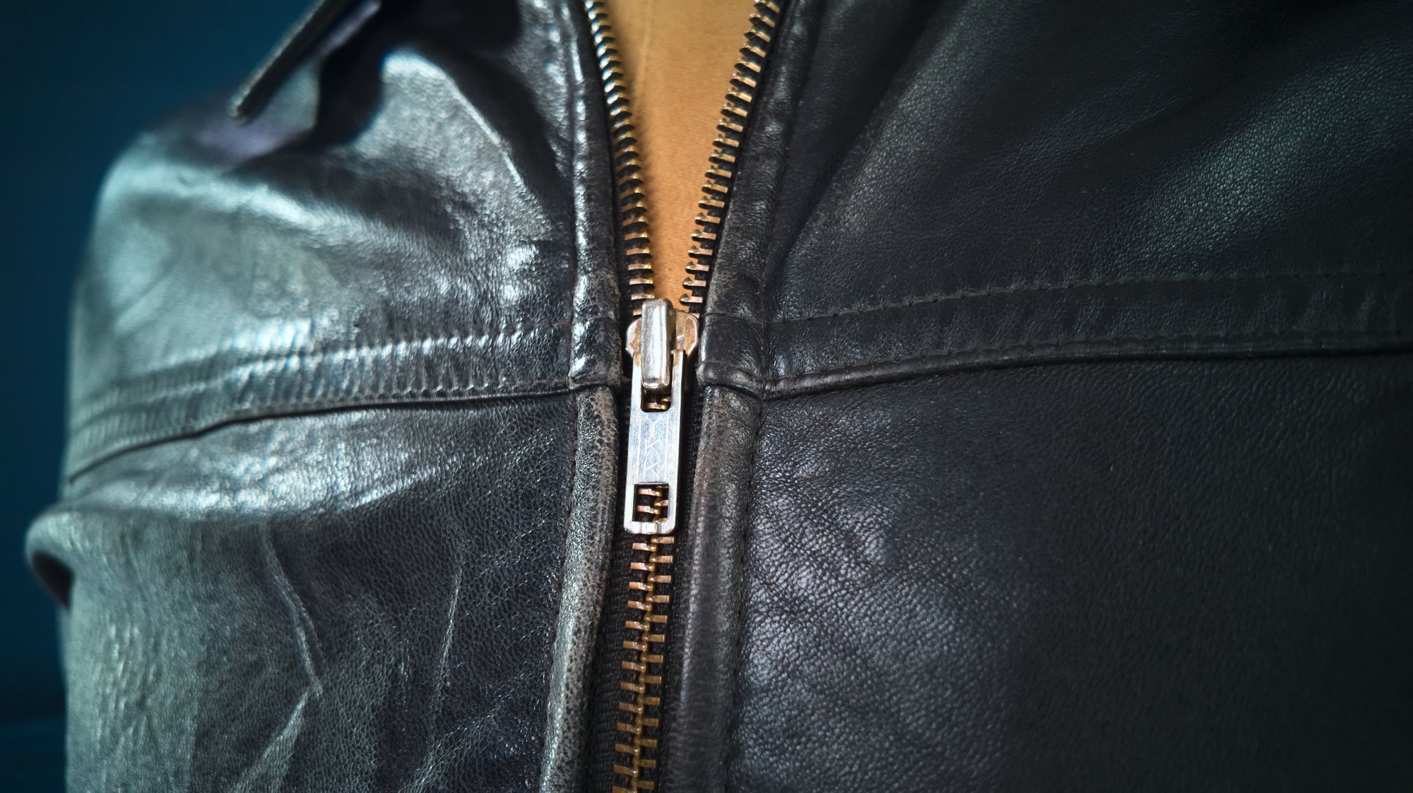 Vintage 1960s French Sheepskin Single Rider Worker Chore Leather Jacket “M”