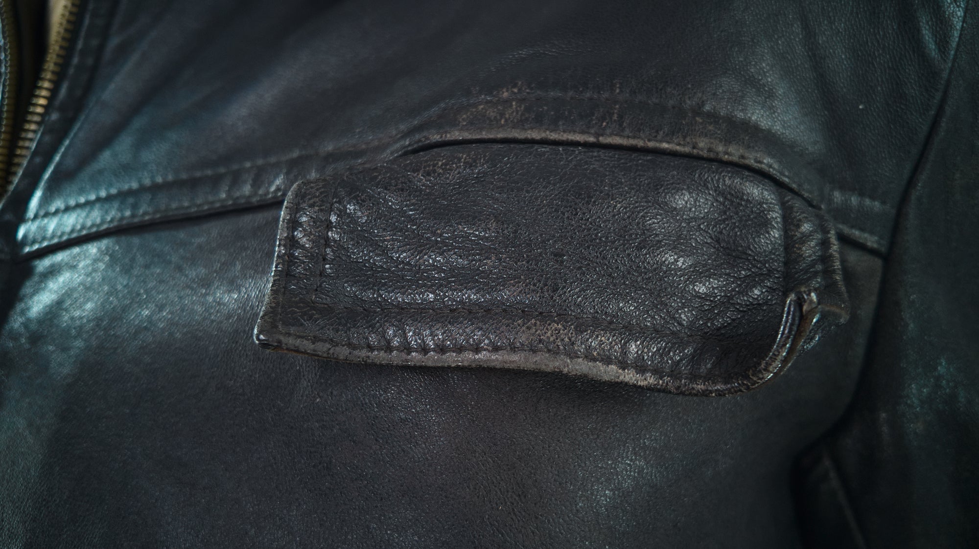 Vintage 1960s French Sheepskin Single Rider Worker Chore Leather Jacket “M”