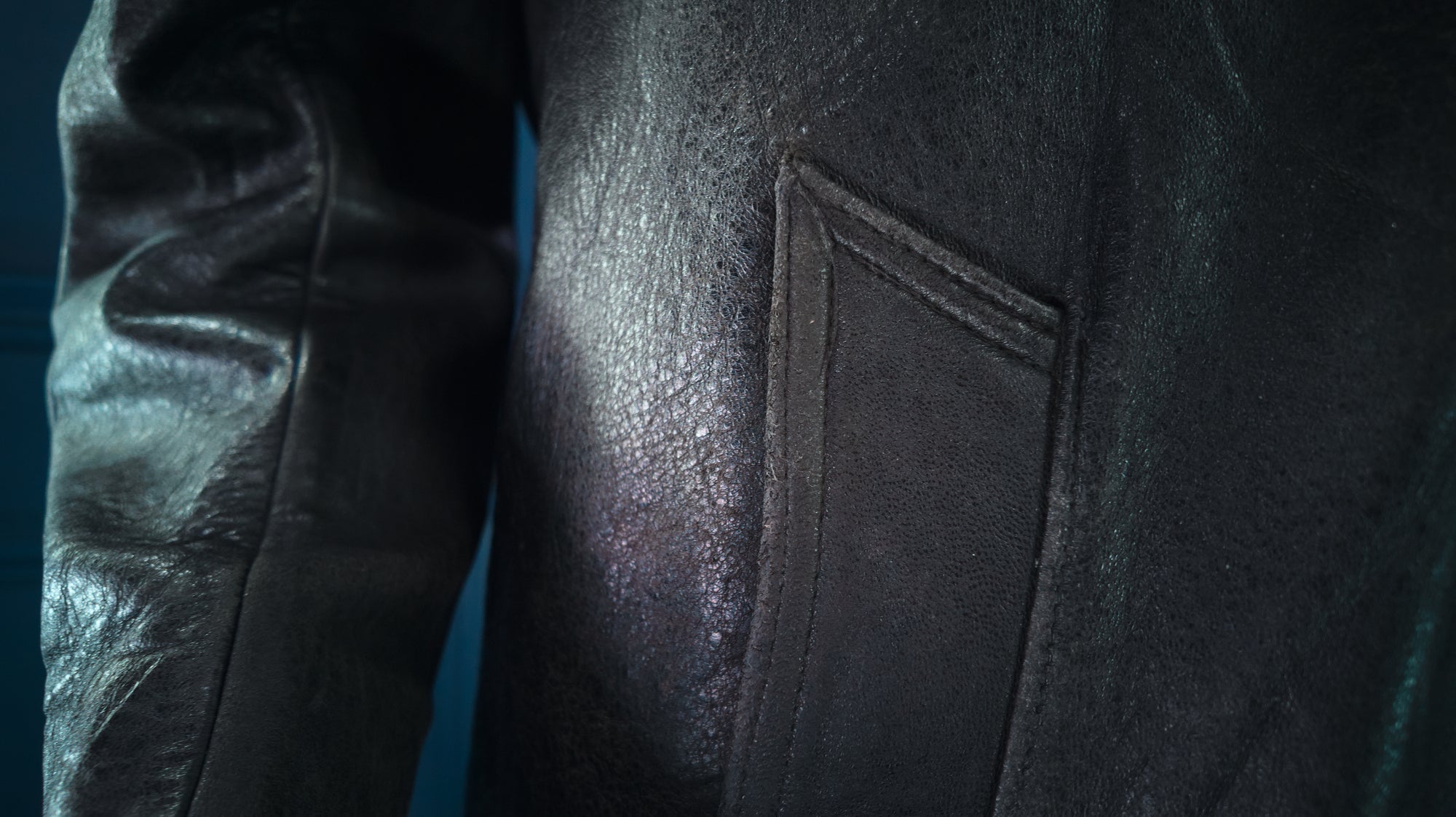 Vintage 1960s French Sheepskin Single Rider Worker Chore Leather Jacket “M”