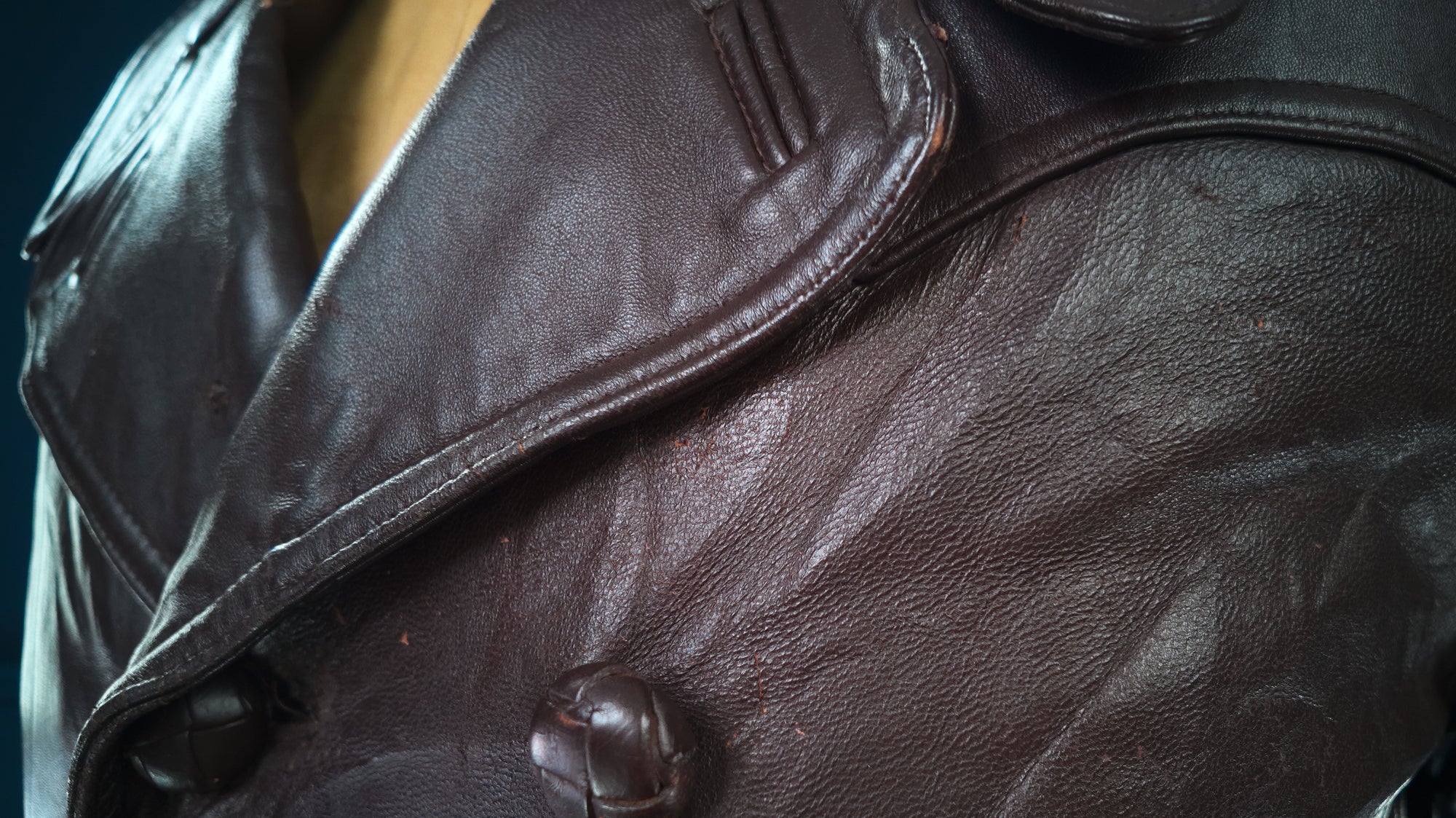 Vintage 1950s French Sheepskin Barnstormer Car Coat Flight Leather Jacket “L”