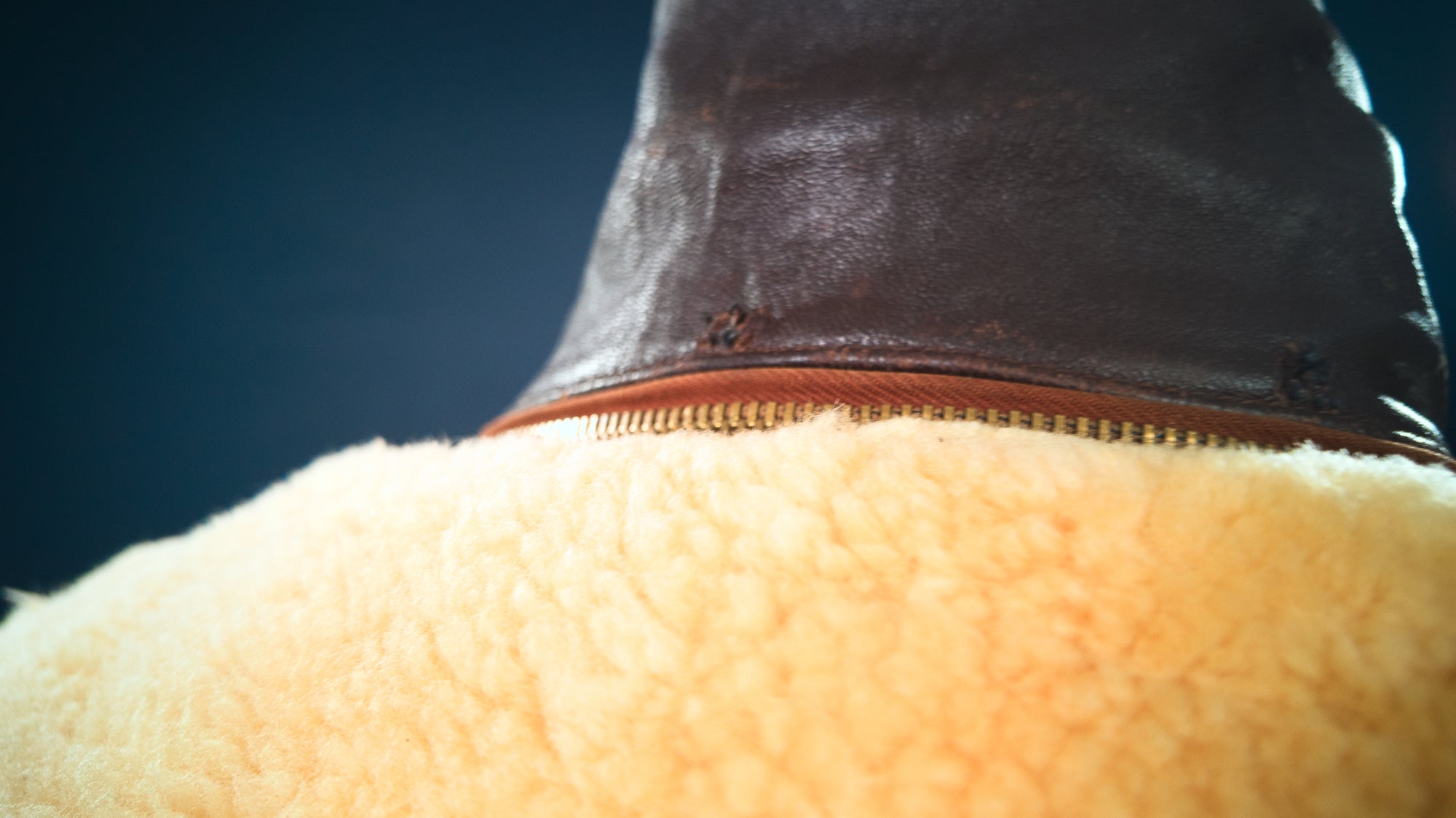 Vintage 1950s French Sheepskin Barnstormer Car Coat Flight Leather Jacket “L”