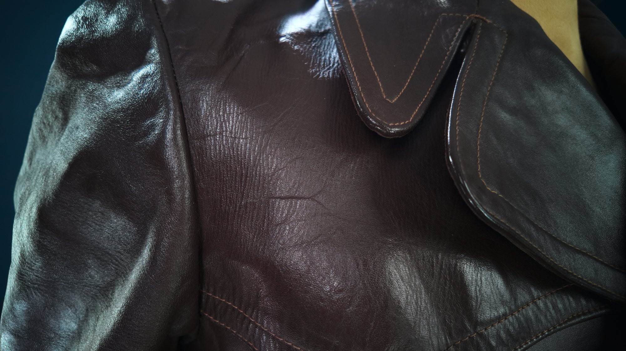 Vintage 1940s German Horsehide Car Peacoat Motoring Reefer Leather Jacket “M”