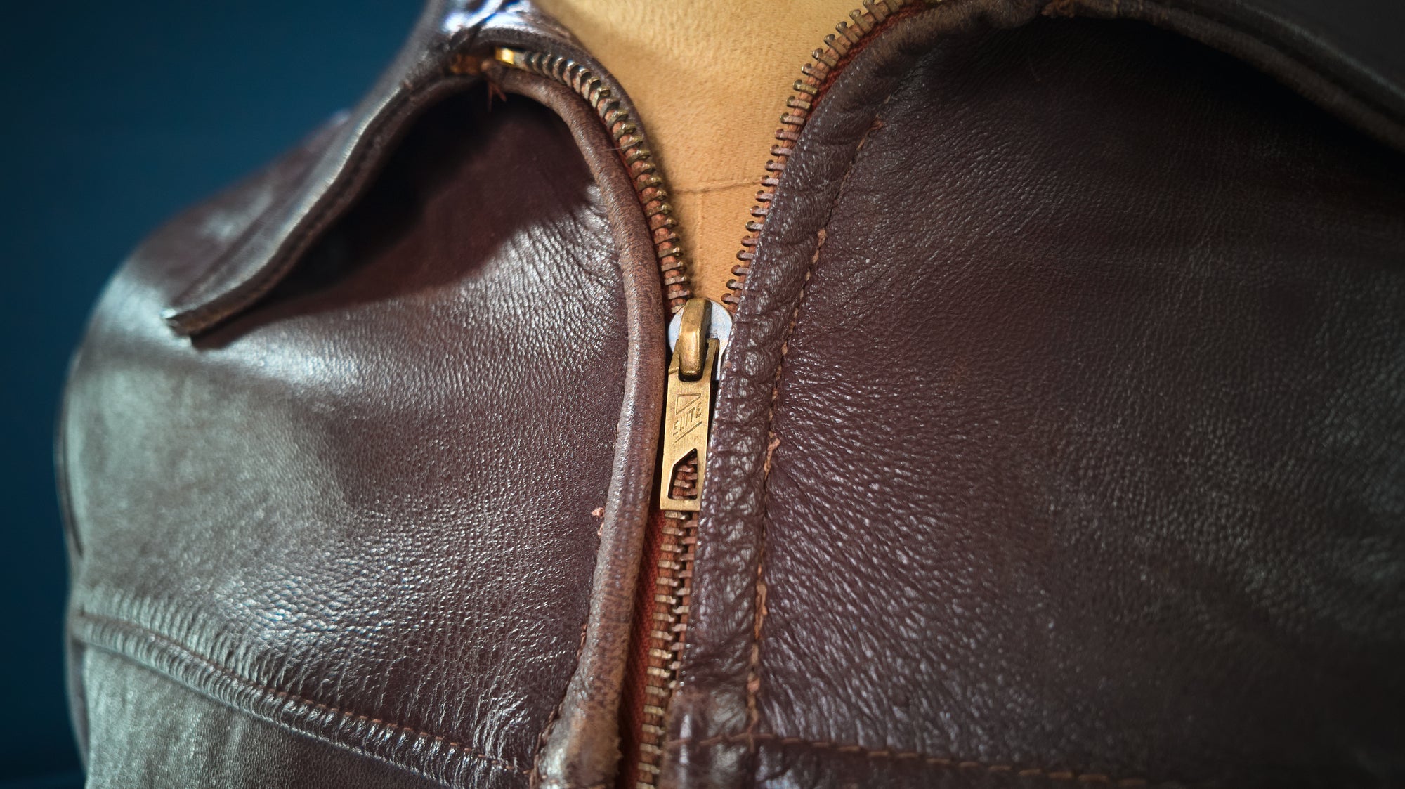 Vintage 1950s French Sheepskin Single Rider Worker Chore Leather Jacket “M”