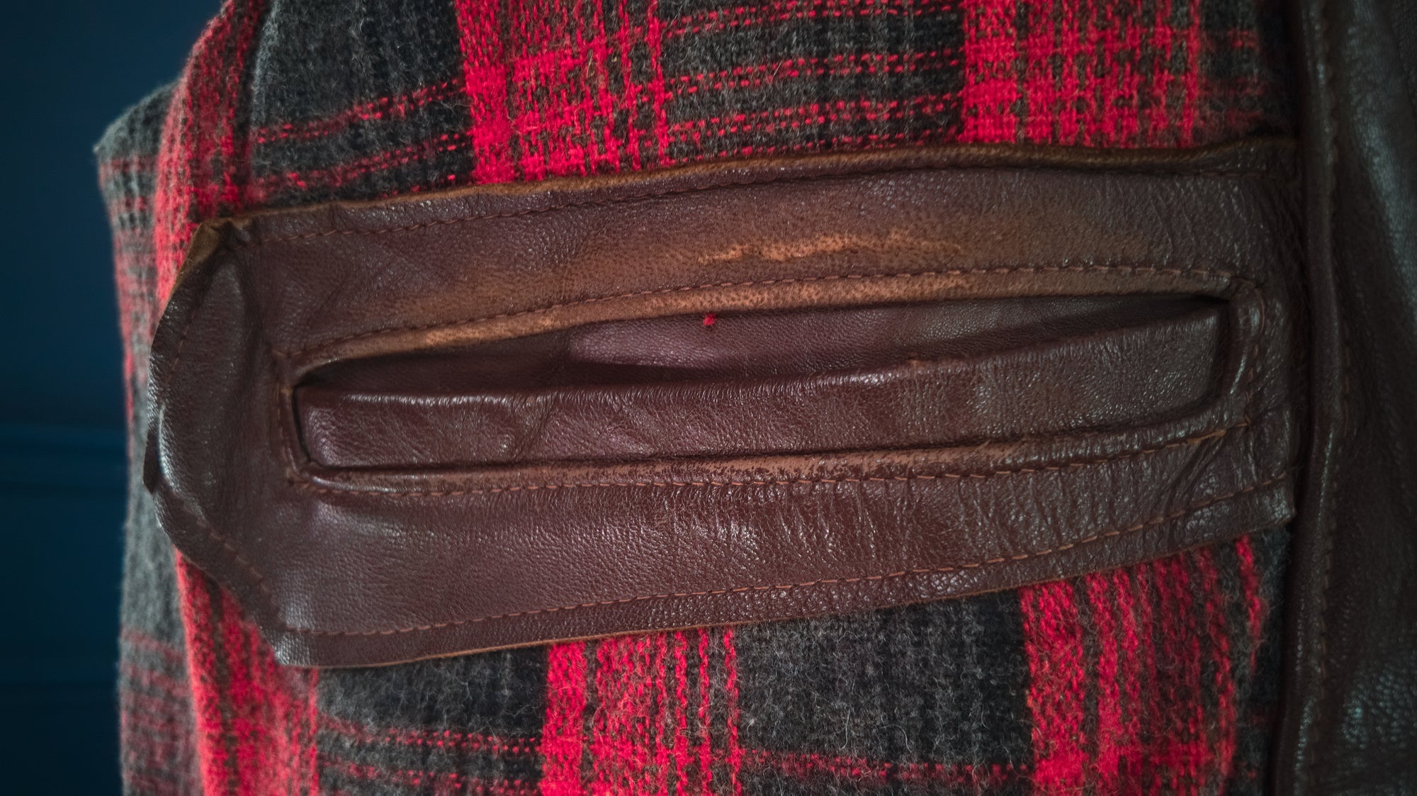 Vintage 1950s French Sheepskin Single Rider Worker Chore Leather Jacket “M”