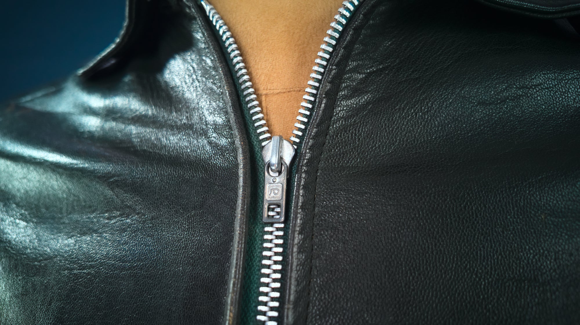 Vintage 1960s East German Sheepskin Single Rider Worker Chore Leather Jacket “S”