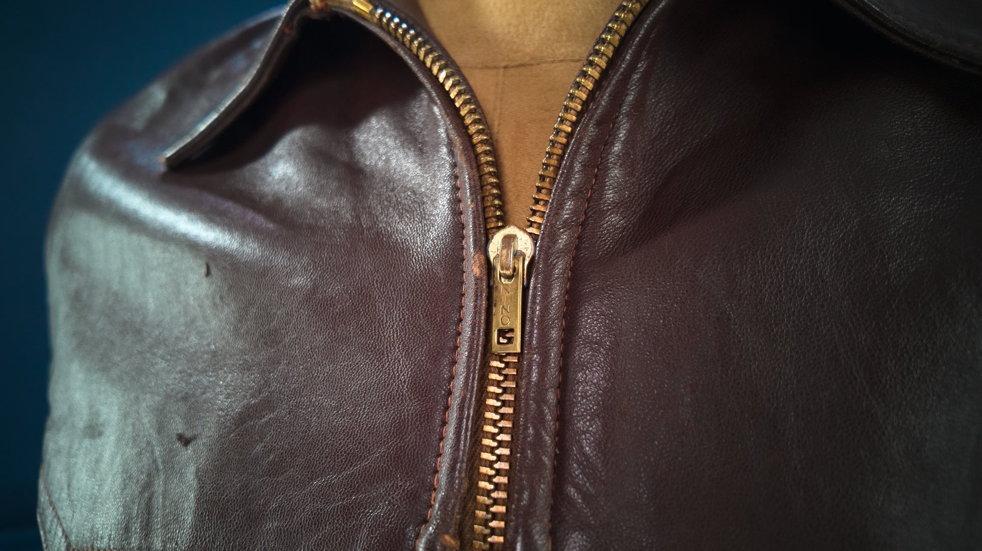 Vintage 1950s French Sheepskin Single Rider Worker Chore Leather Jacket “M”