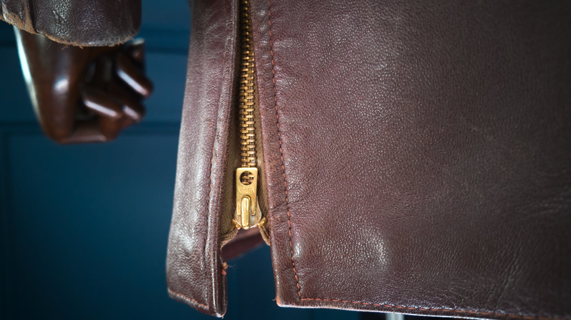 Vintage 1950s French Sheepskin Single Rider Worker Chore Leather Jacket “M”