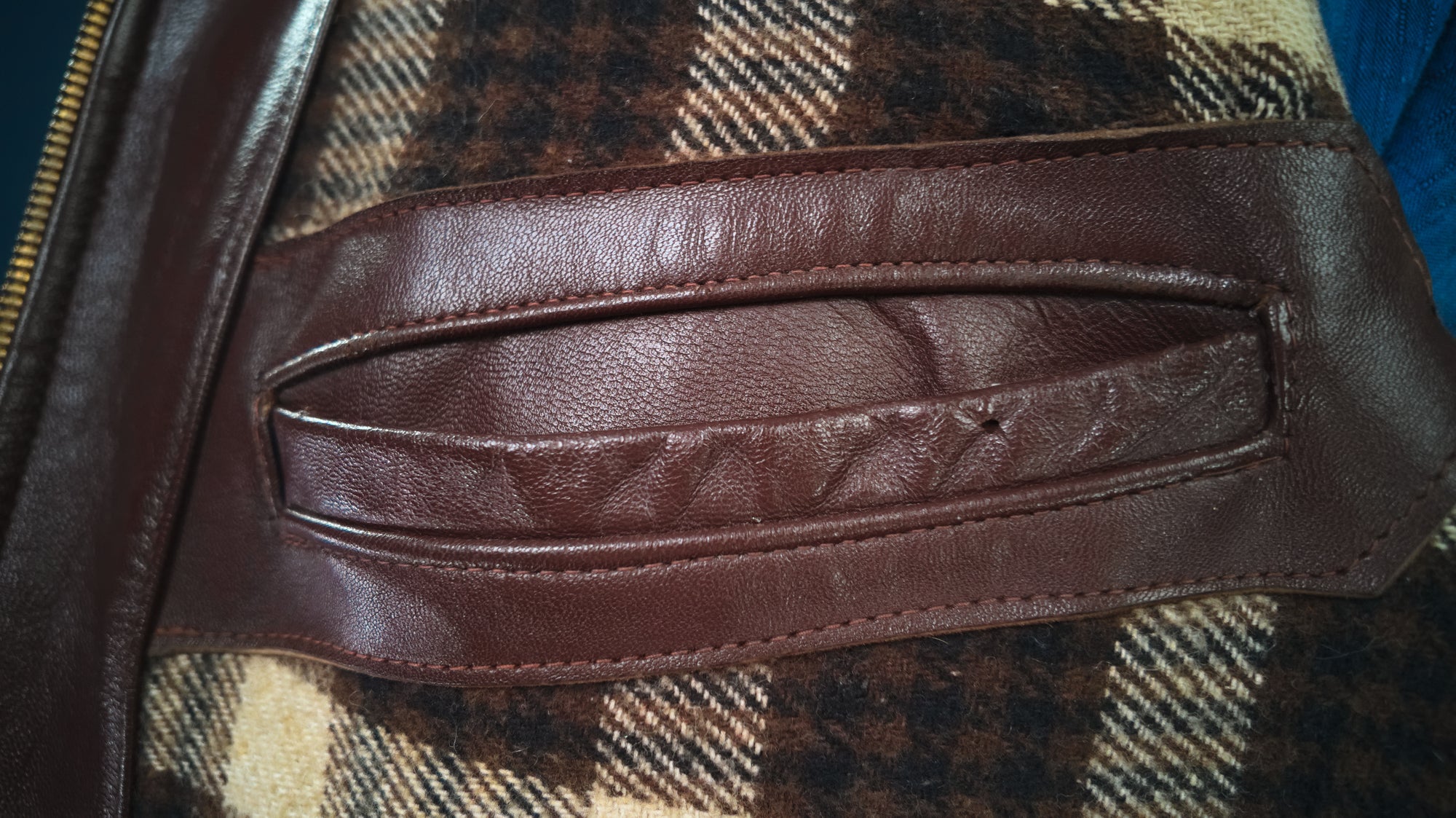 Vintage 1950s French Sheepskin Single Rider Worker Chore Leather Jacket “M”