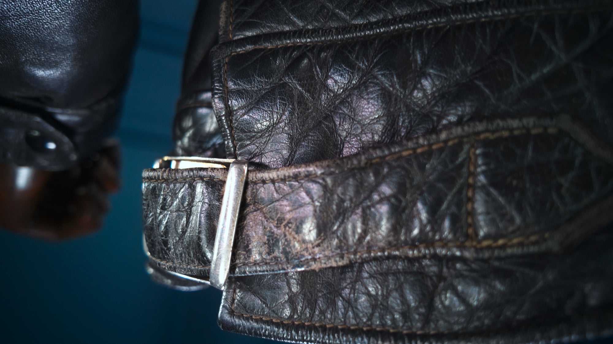 Vintage 1940s German Horsehide Single Rider Biker Police Leather Jacket “L”