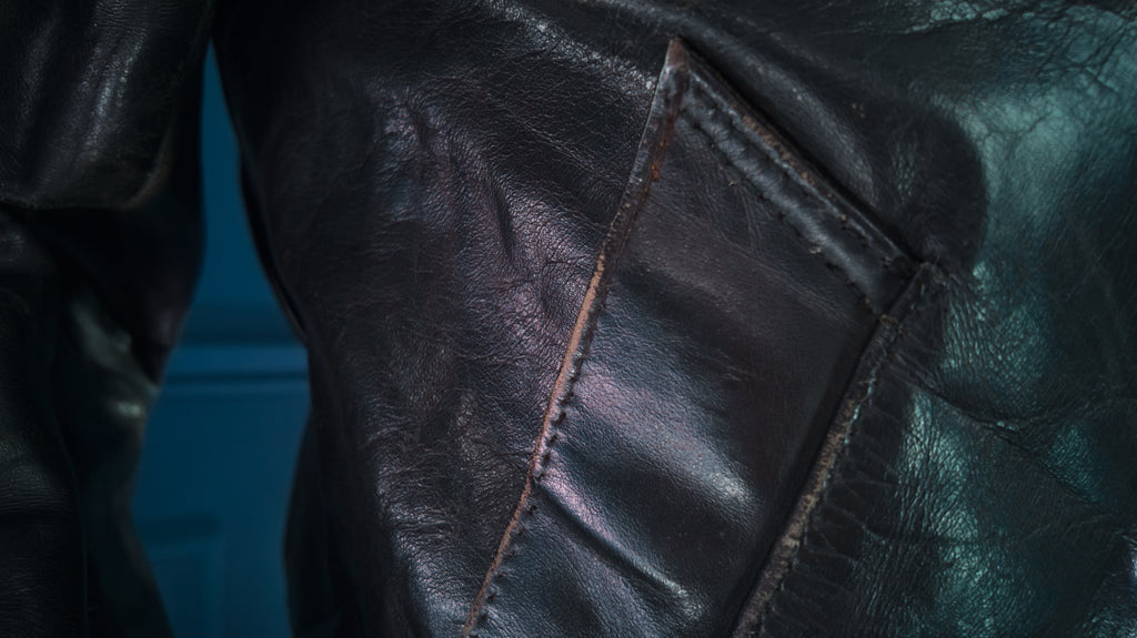 Vintage 1960s British Steerhide Black Single Rider Highwayman Leather Jacket “S”