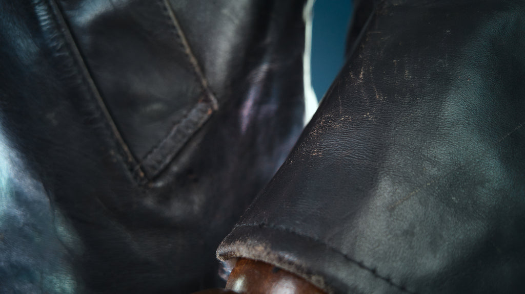 Vintage 1960s British Steerhide Black Single Rider Highwayman Leather Jacket “S”