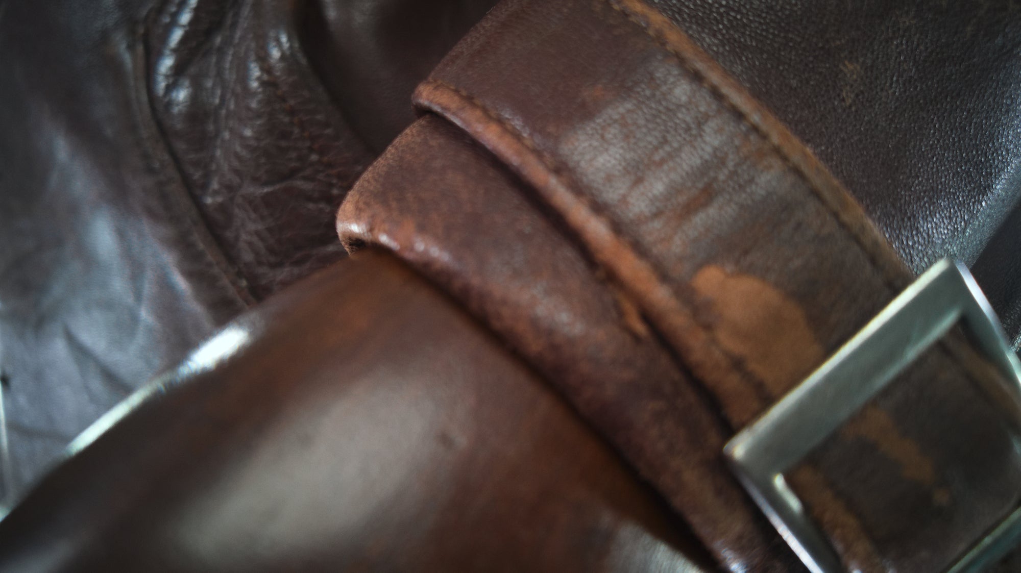 Vintage 1950s French Sheepskin Single Rider Worker Chore Leather Jacket “L”