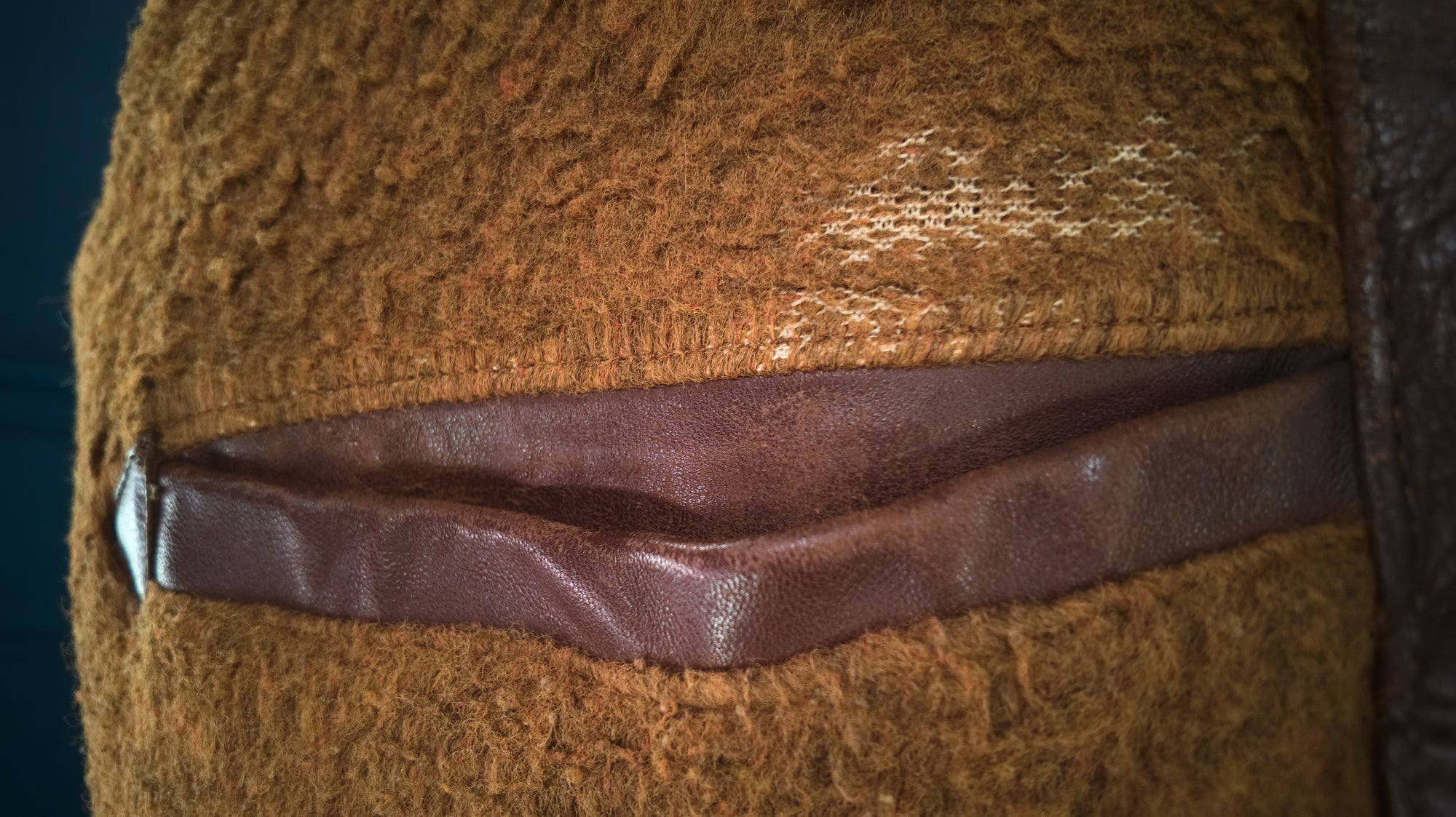 Vintage 1950s French Sheepskin Single Rider Worker Chore Leather Jacket “L”